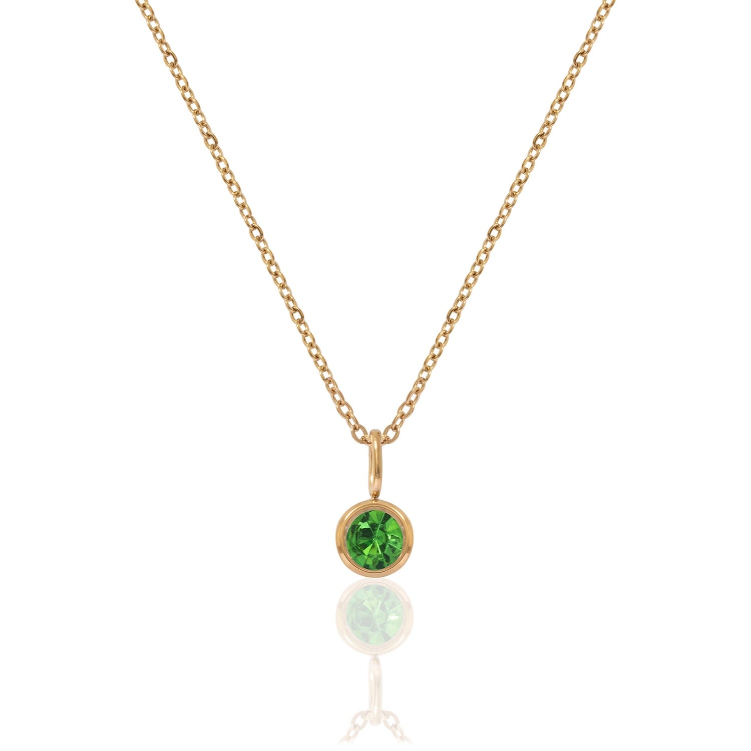 Gold Birthstone Necklace - August