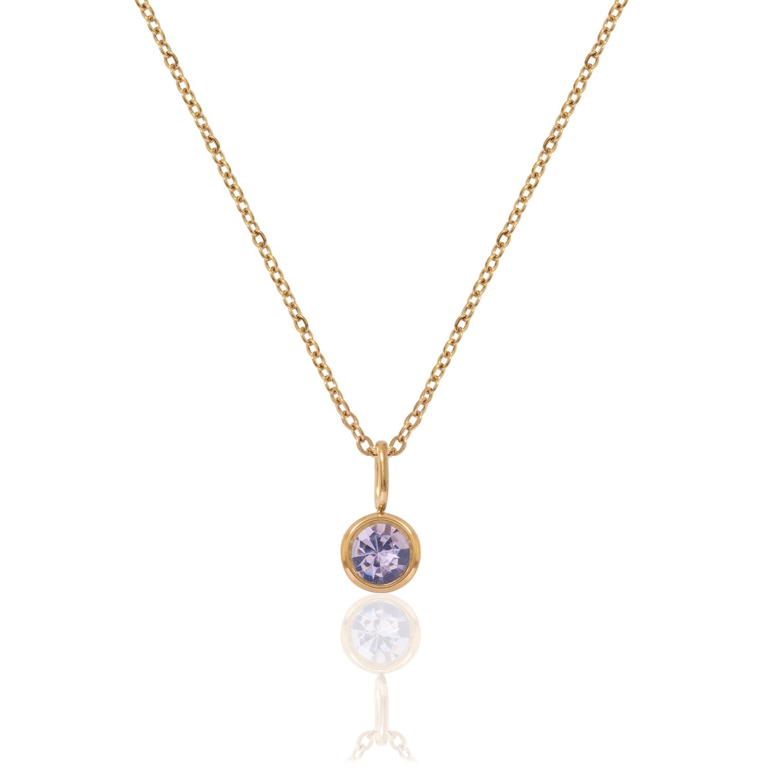 Gold Birthstone Necklace - February