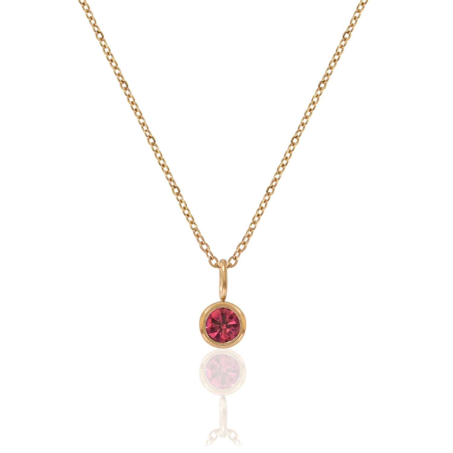 Gold Birthstone Necklace - July