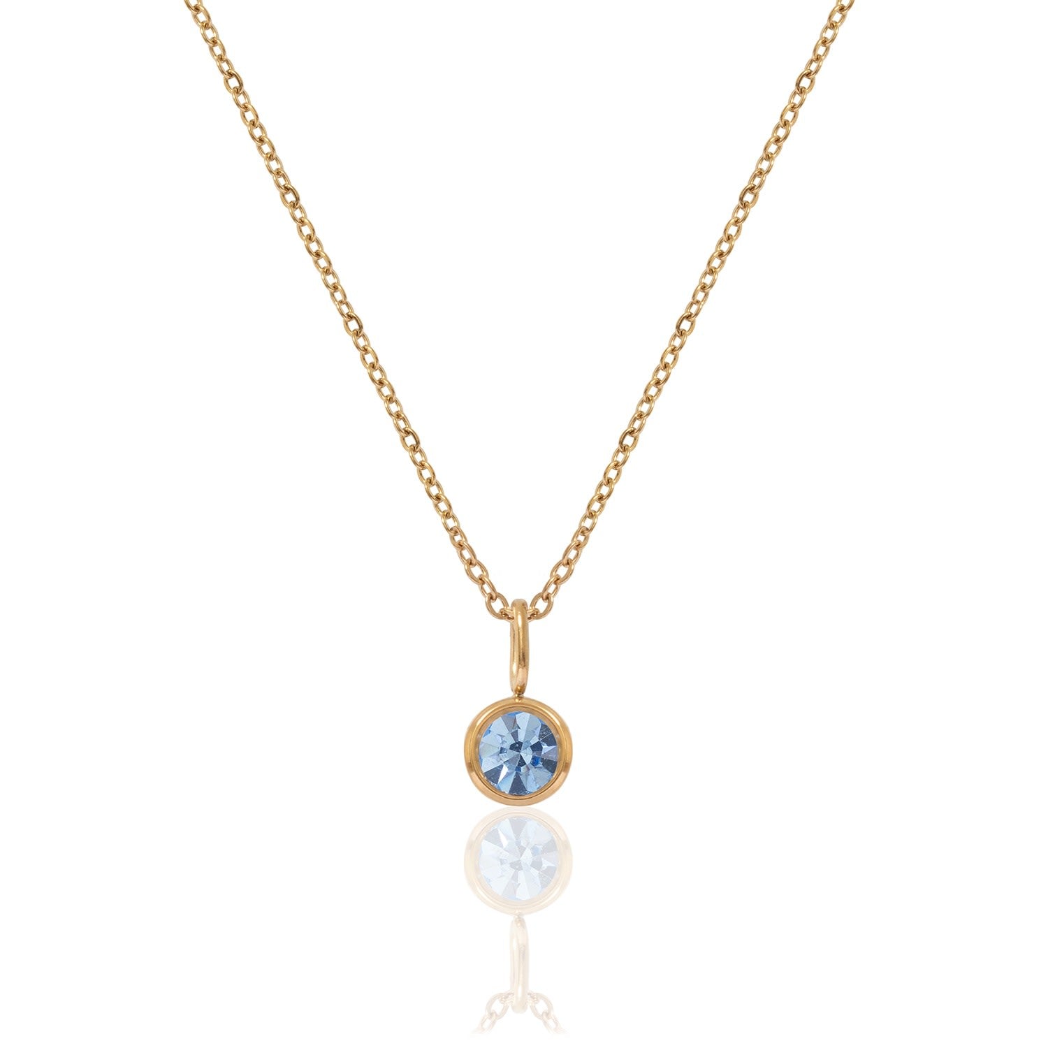 Gold Birthstone Necklace- March