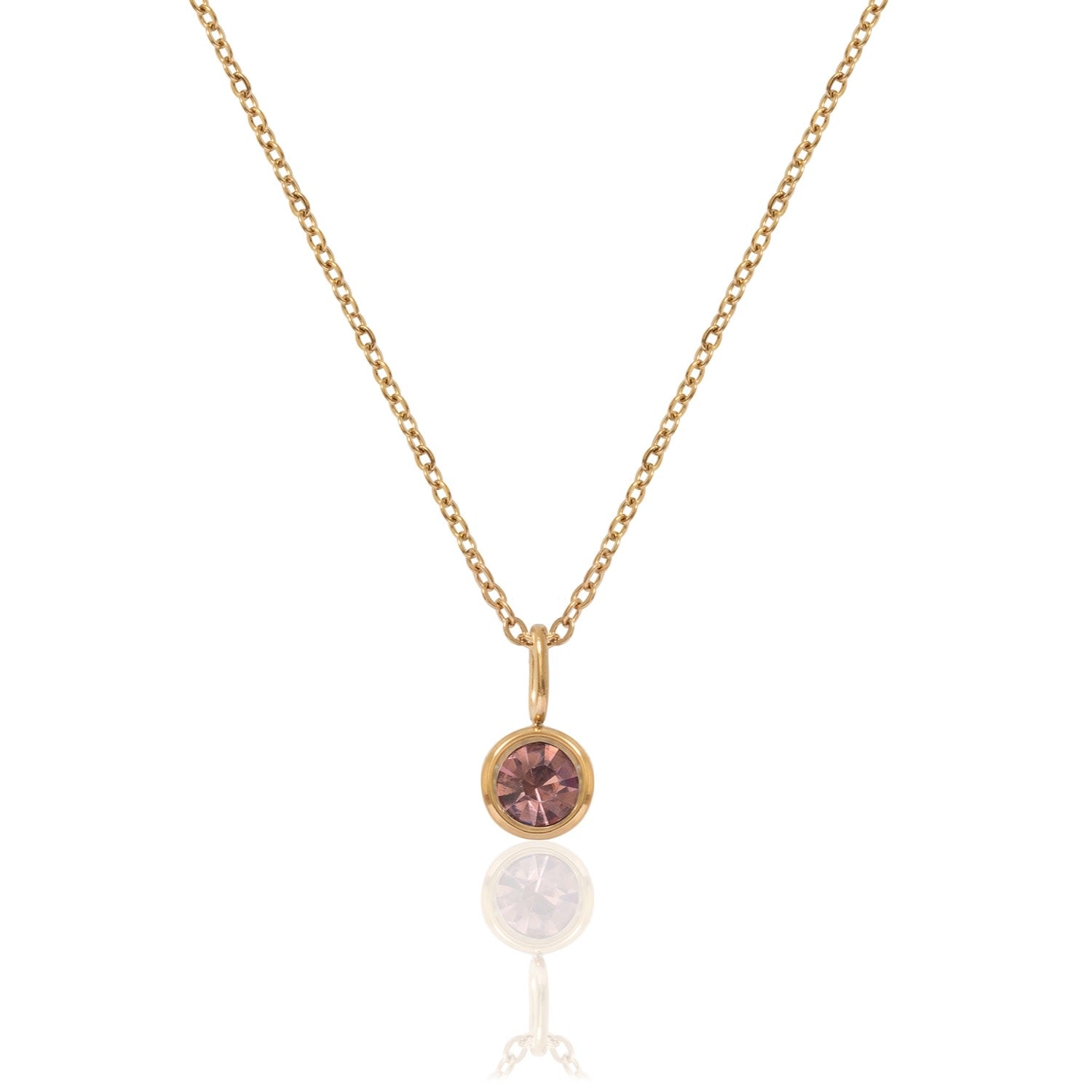 Gold Birthstone Necklace - October