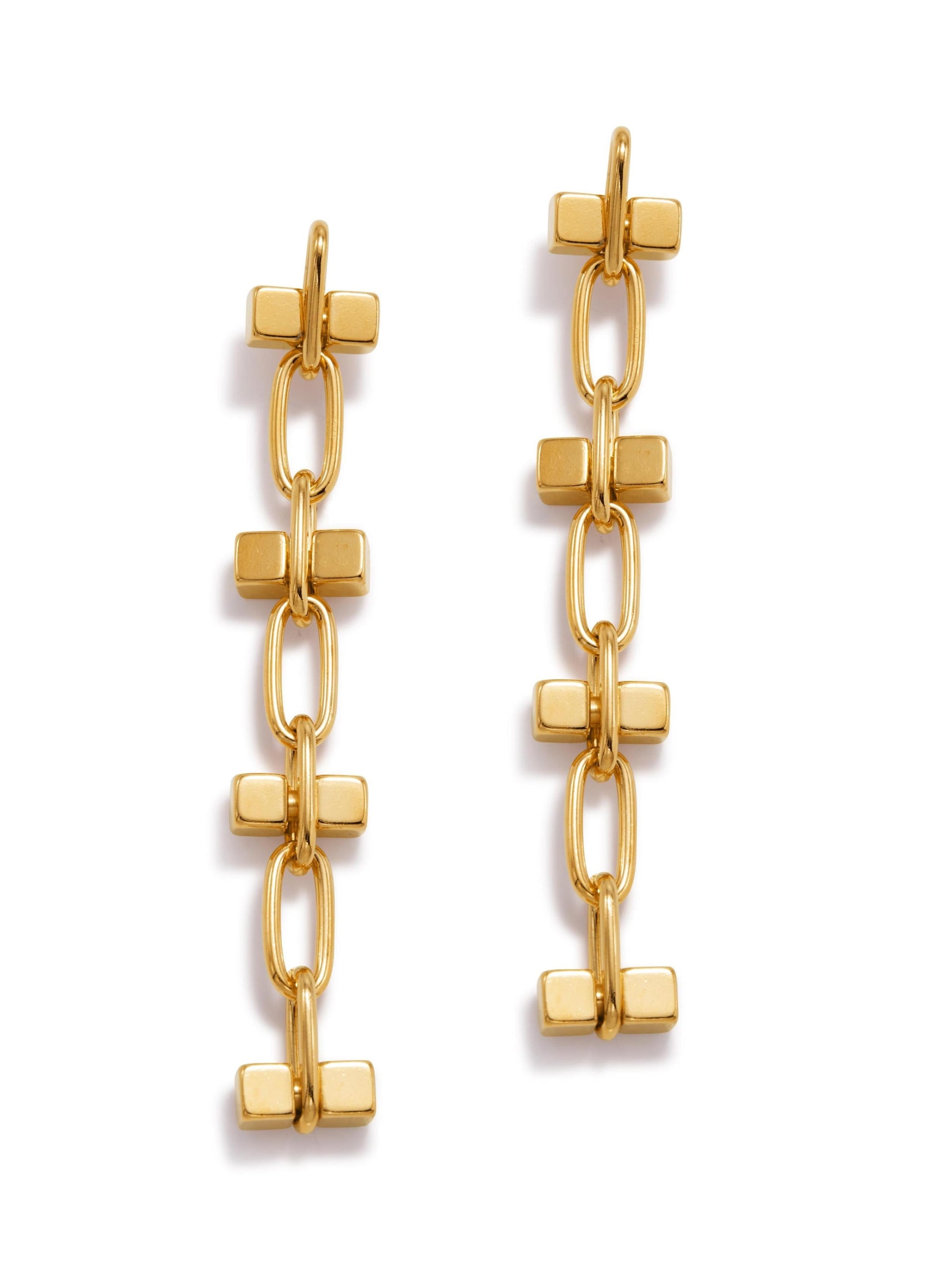 Gold Blockbuster Four Block Earrings