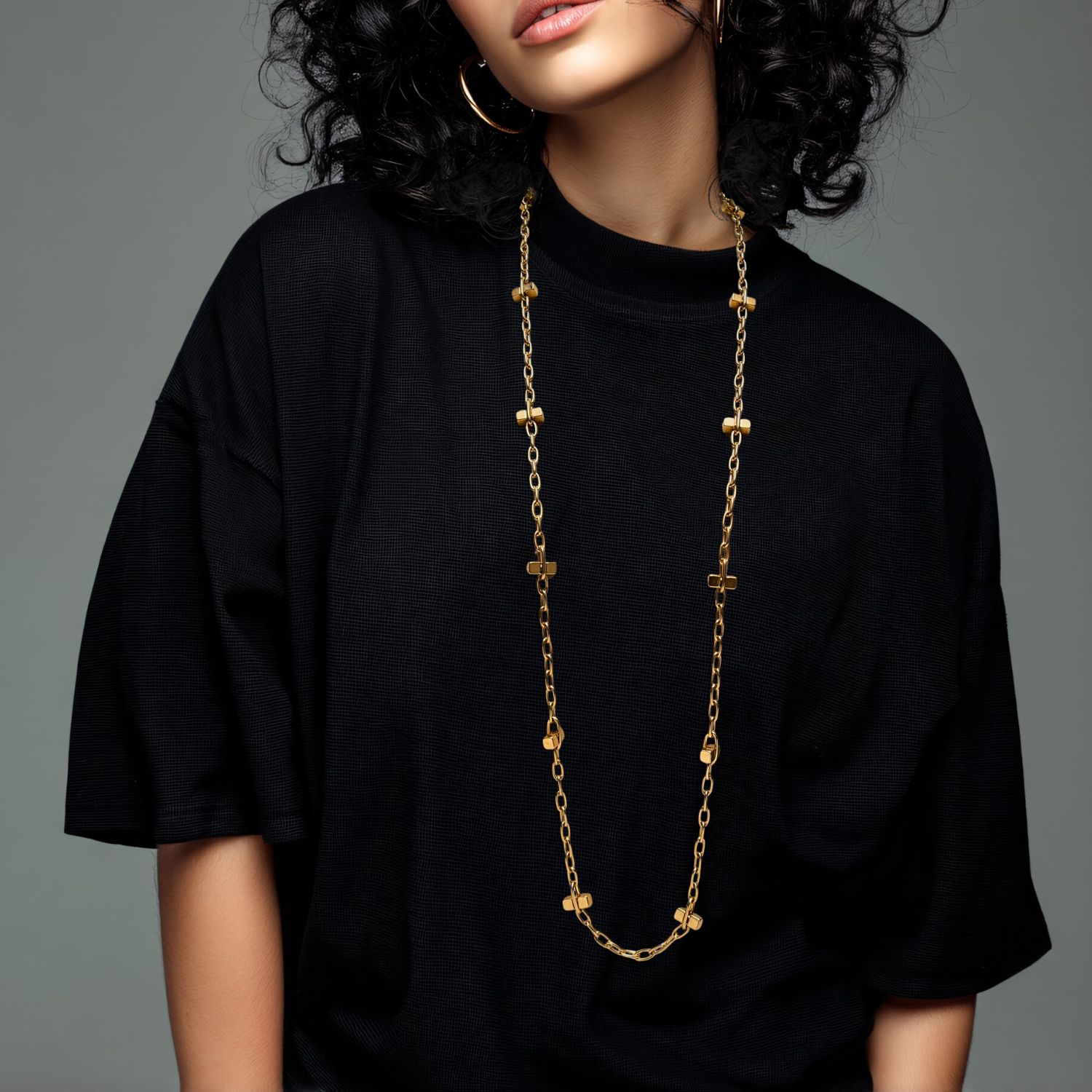 Gold Blockbuster Lite Long Necklace