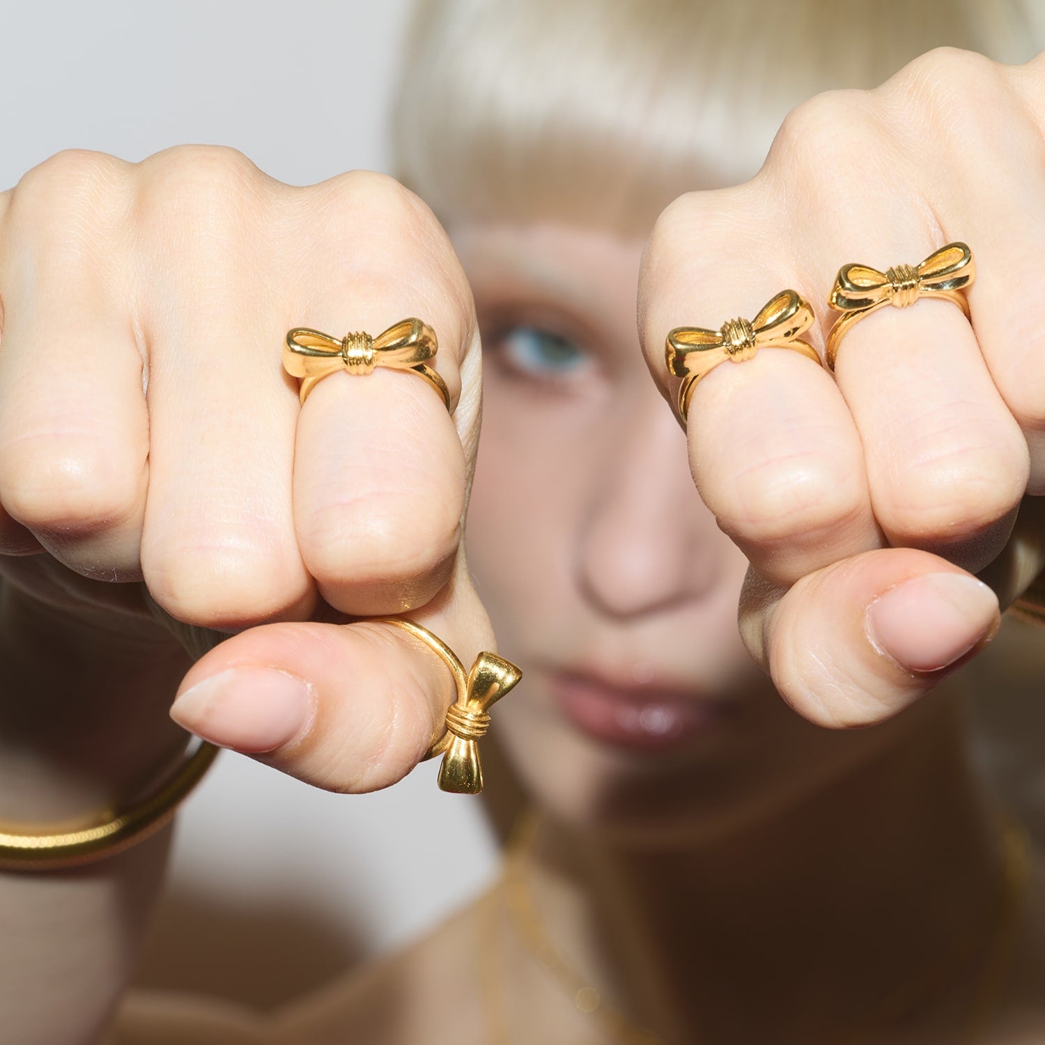 Gold Bow Ring - Adjustable