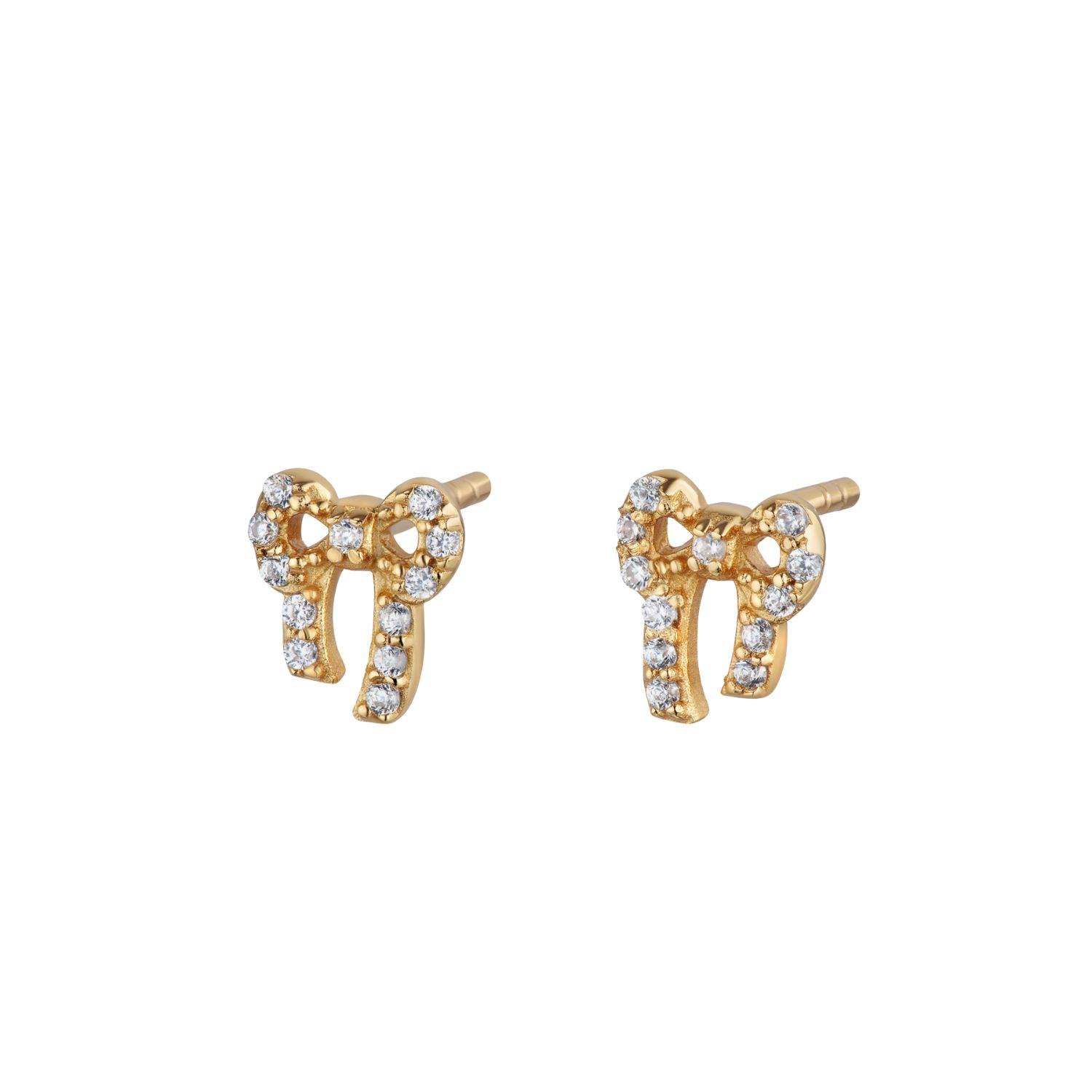Gold Bow Stud Earrings
