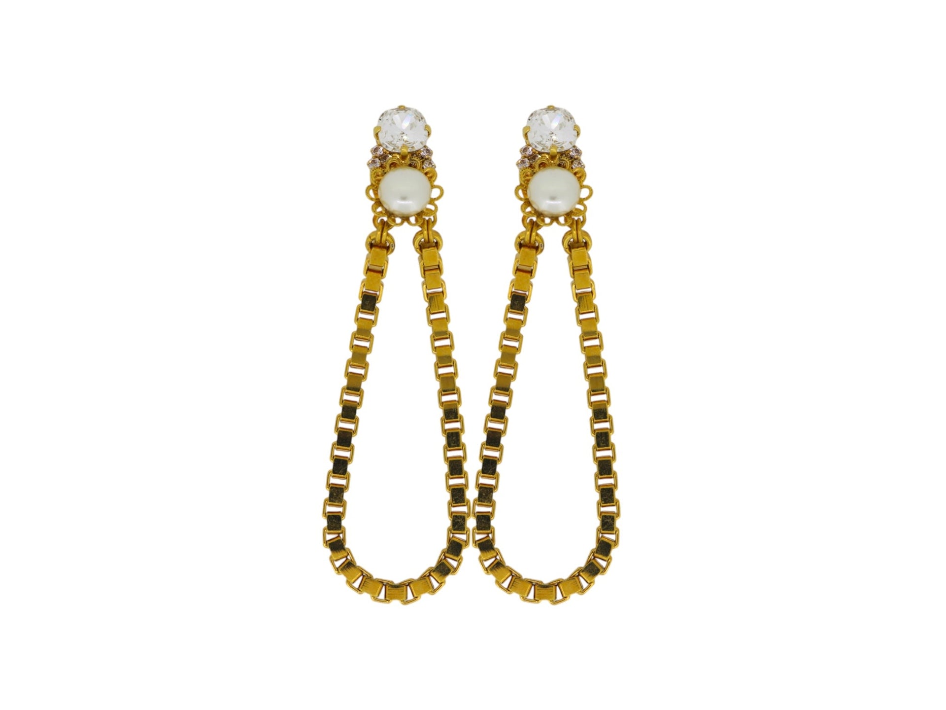 Gold Chain Loop Earrings