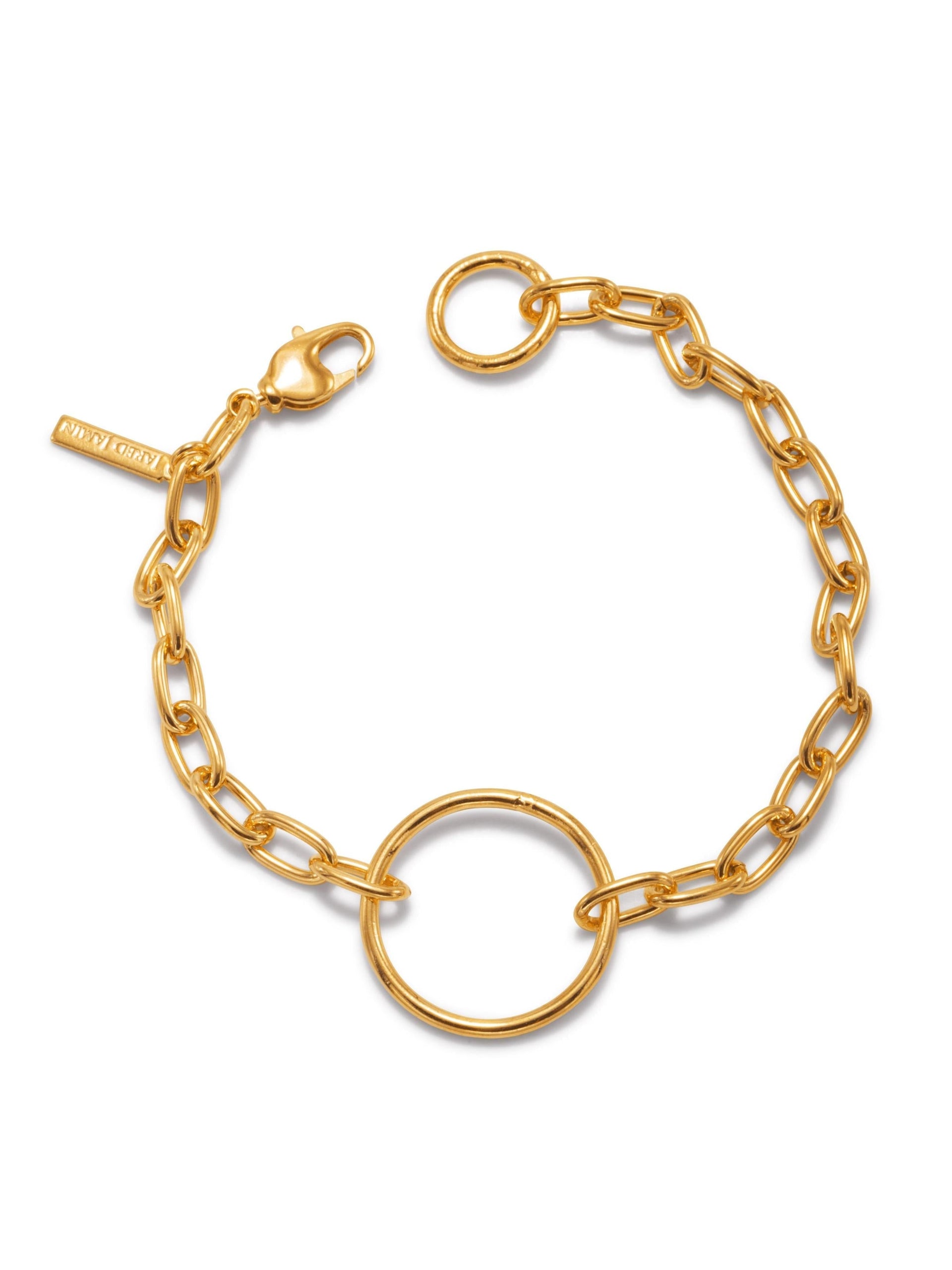 Gold Chain Reaction Ellipse Bracelet