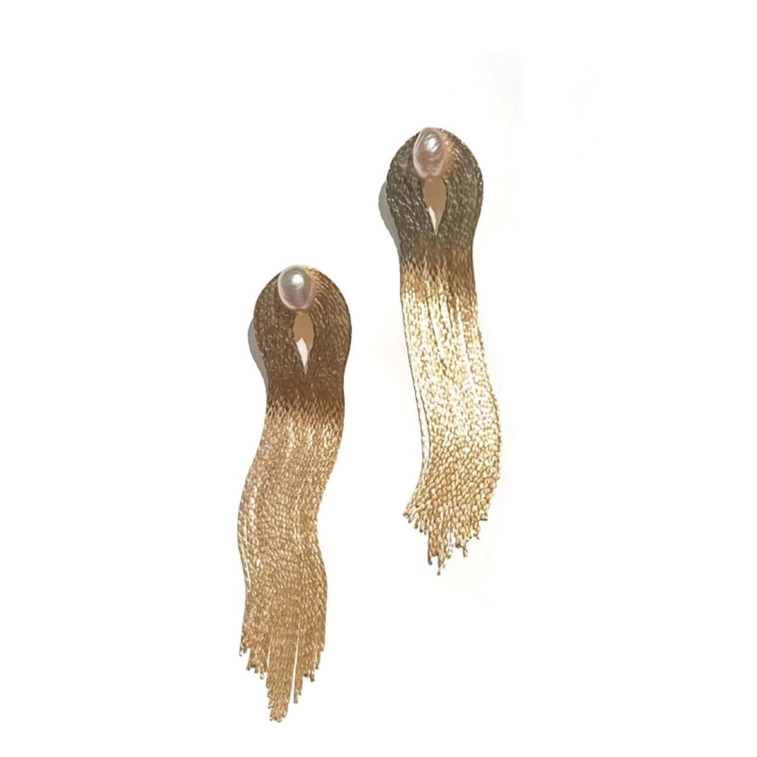 Gold Chain Tassel With Pearl