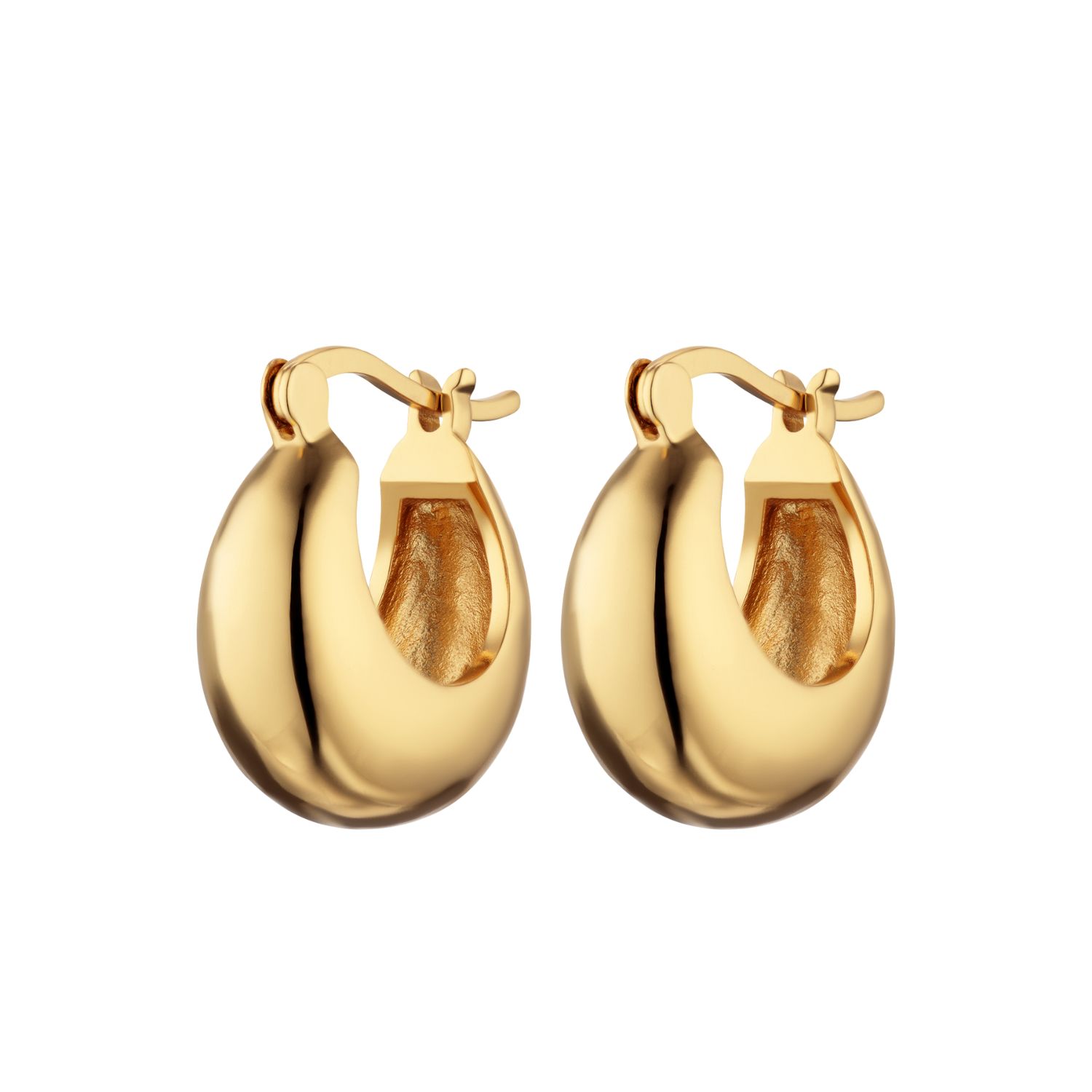Gold Chunky Pillow Hoop Earrings