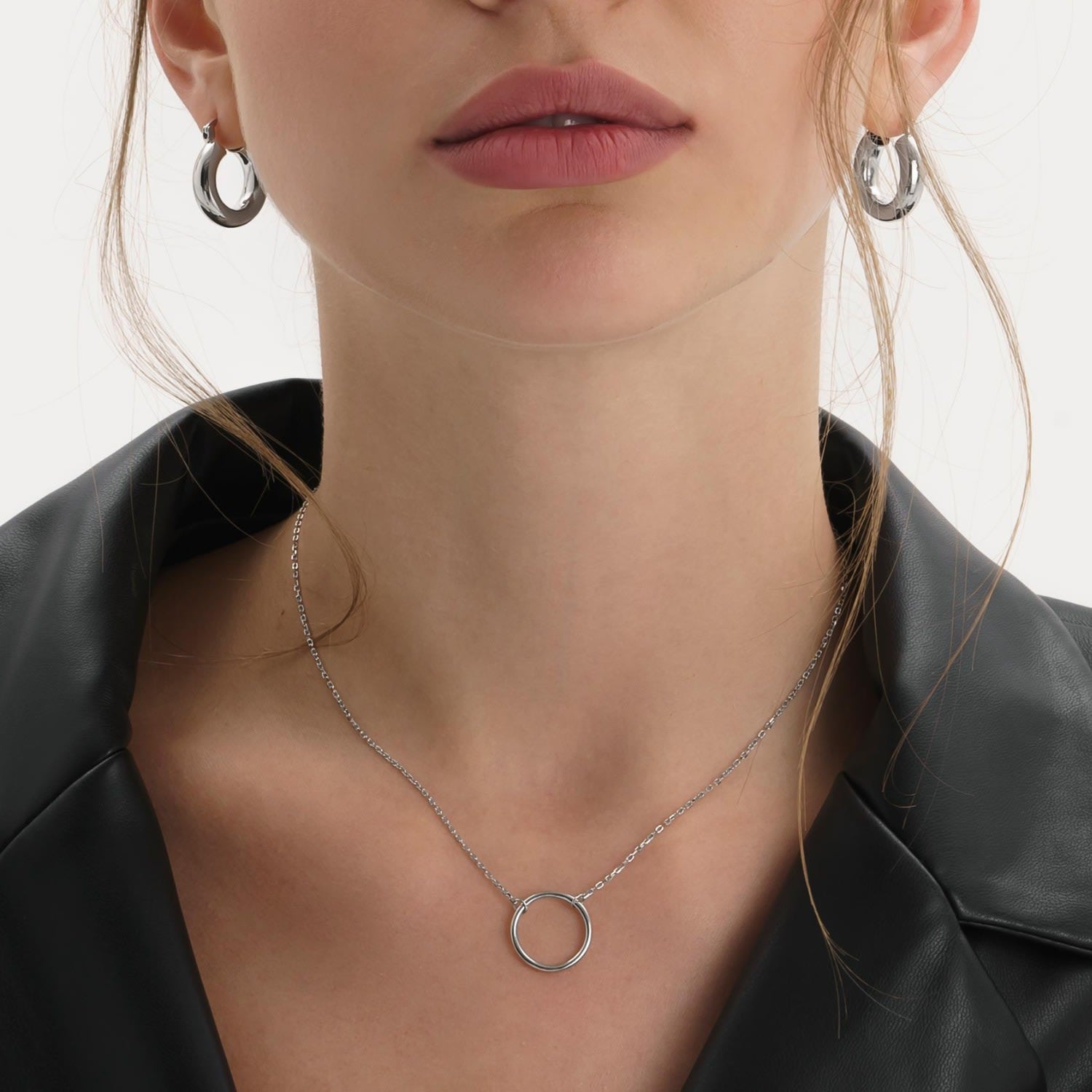 Gold Circle Disc Necklace