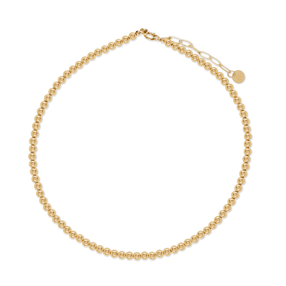Gold Classics Four Mm Beaded Necklace