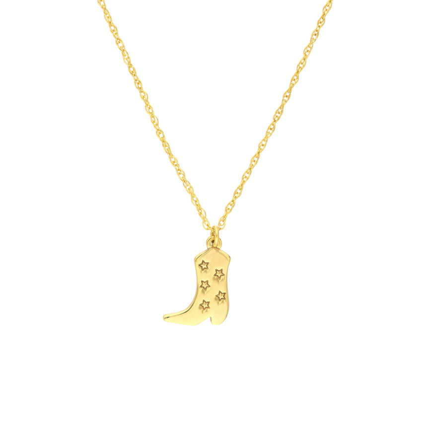 Gold Cowboy Boot Necklace
