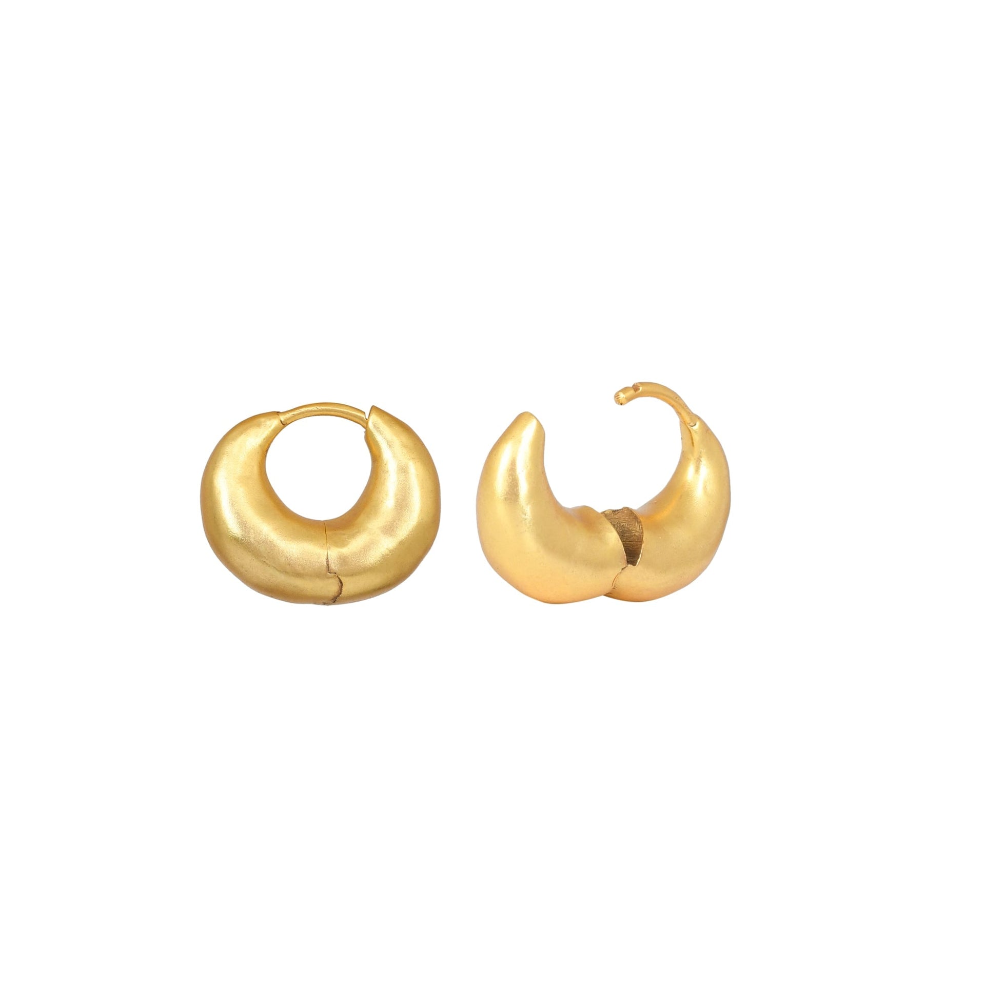 Gold Crescent Hoops