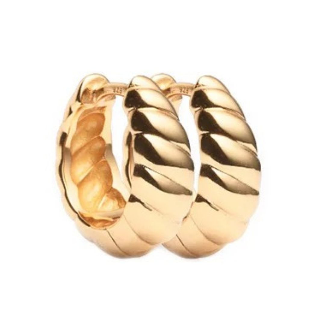Gold Croissant Hoop Earrings