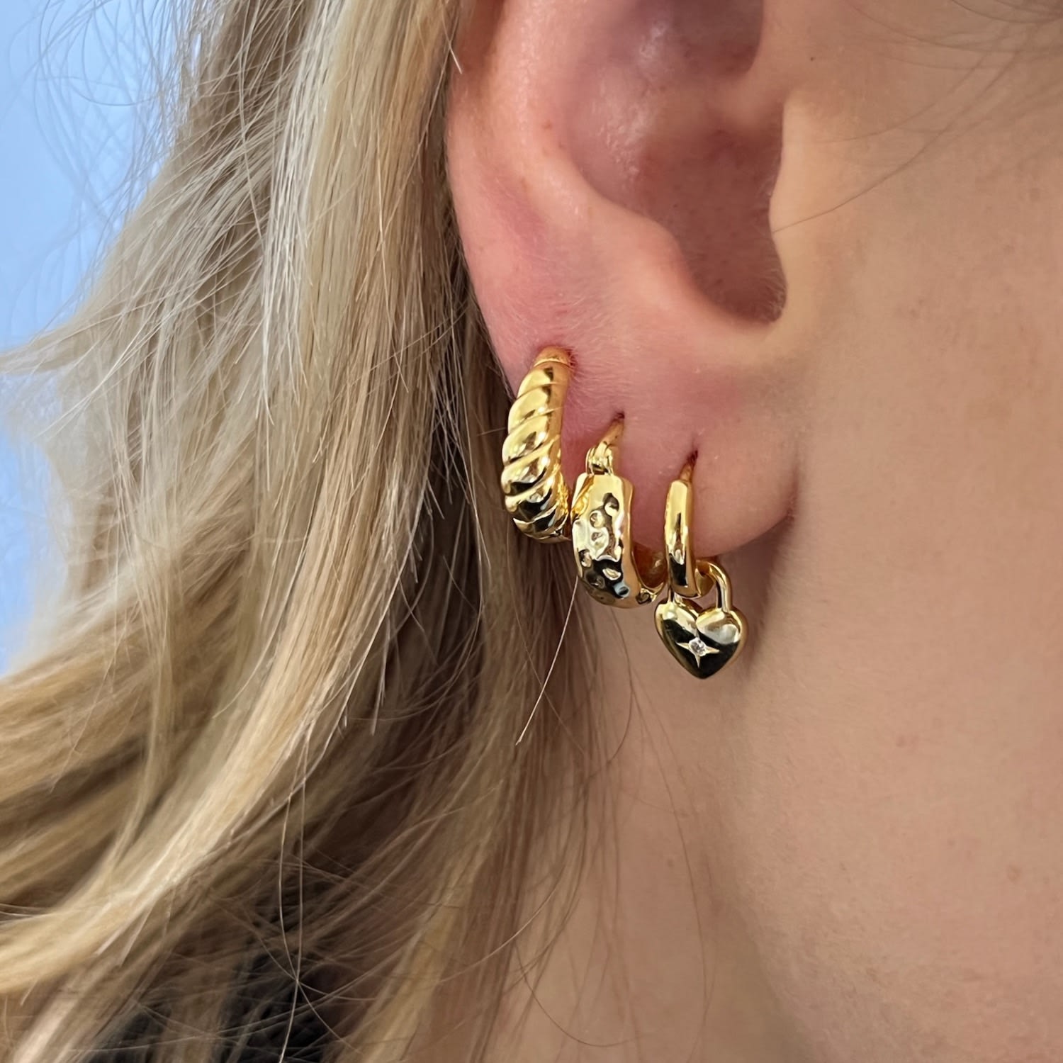 Gold Croissant Hoop Earrings