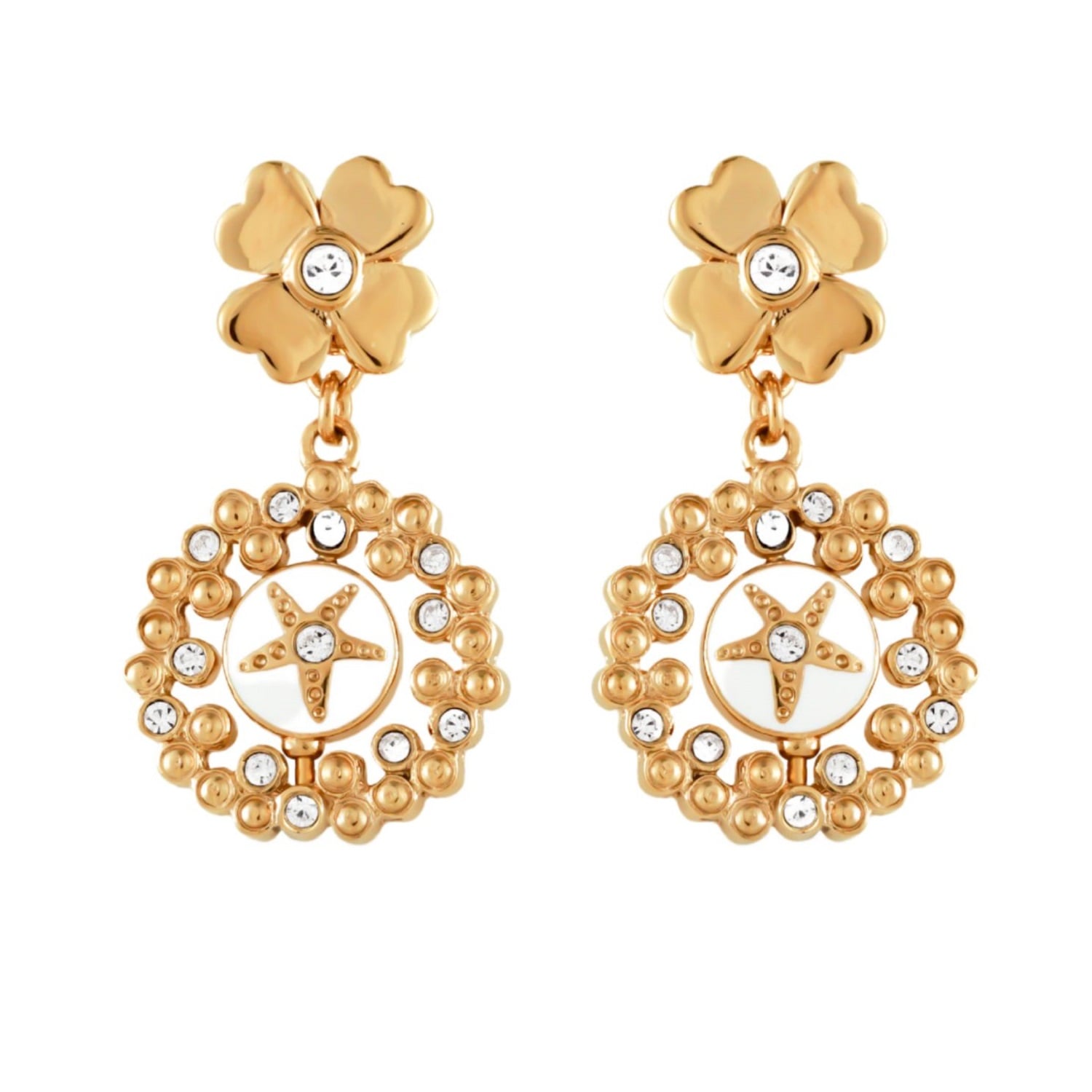 Gold & Crystal Multi-Way Earrings, Series Lucky Star