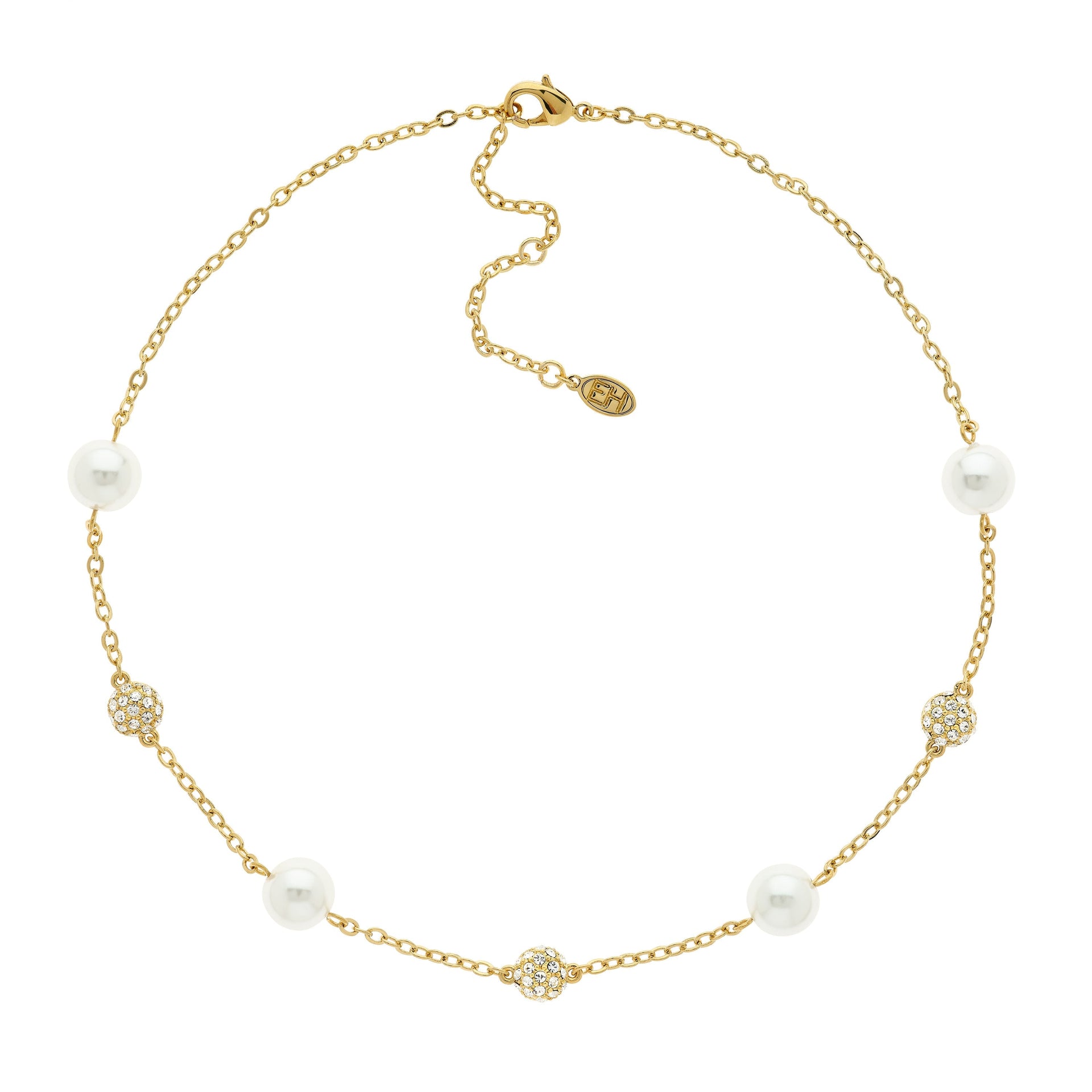 Gold, Crystal & Pearl Luxury Necklace