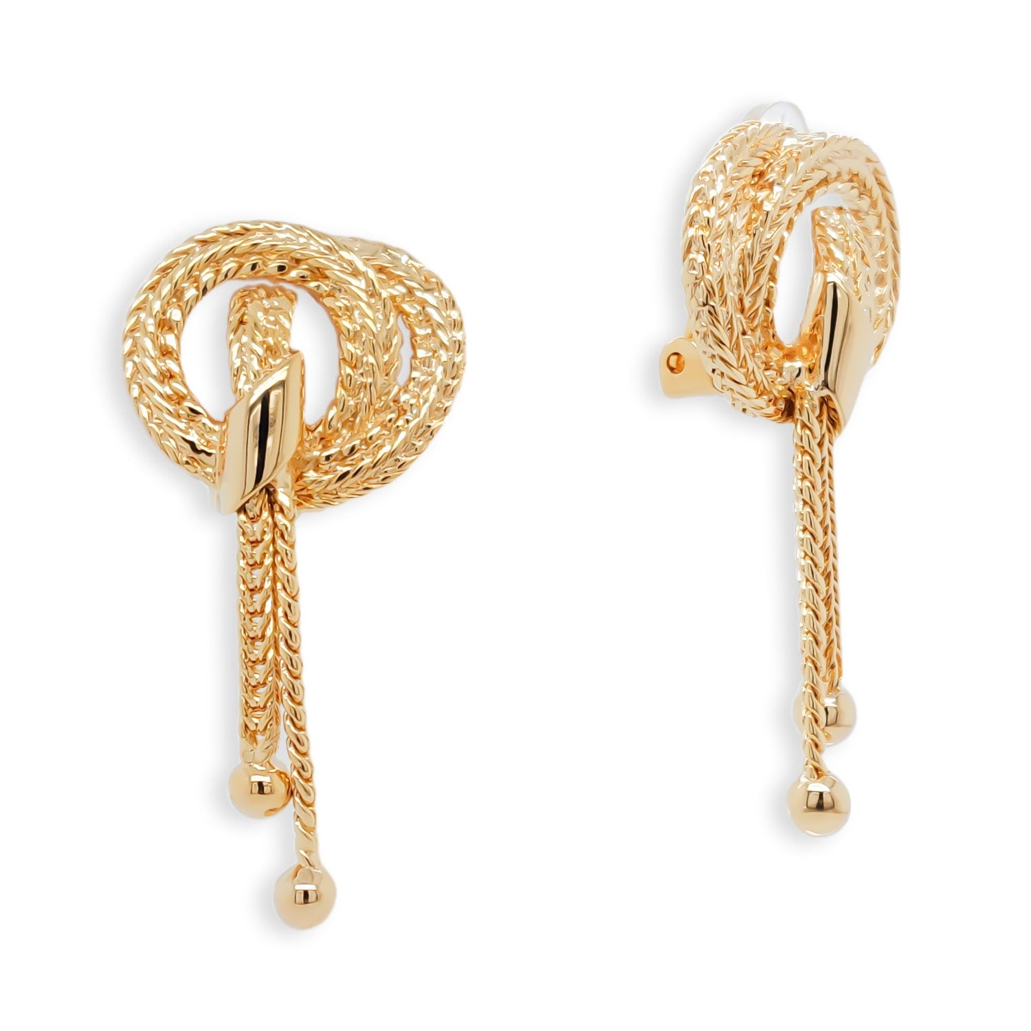 Gold & Crystal Statement Clip On Earrings, Series Tourbillon