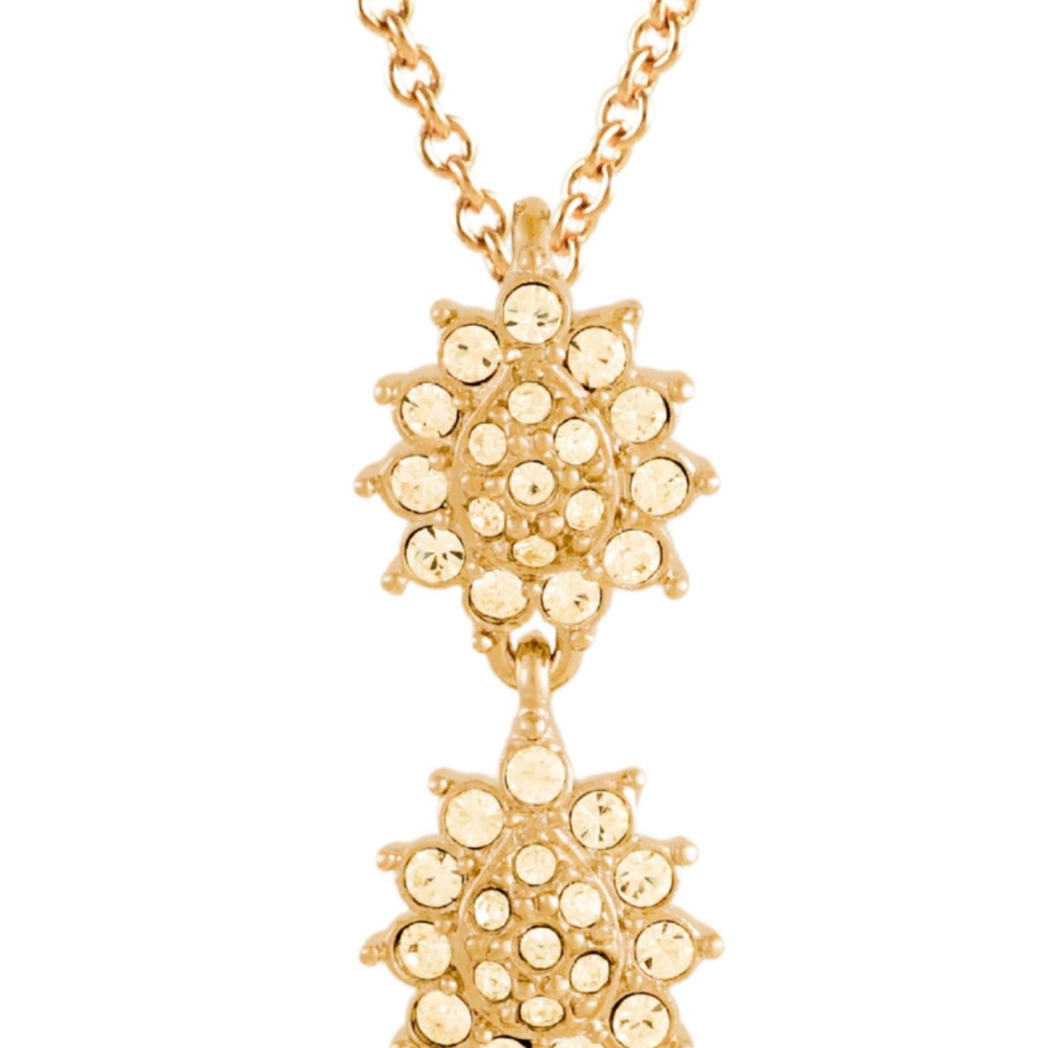 Gold & Jonquil Crystal Flower Statement Necklace, Series Gleam