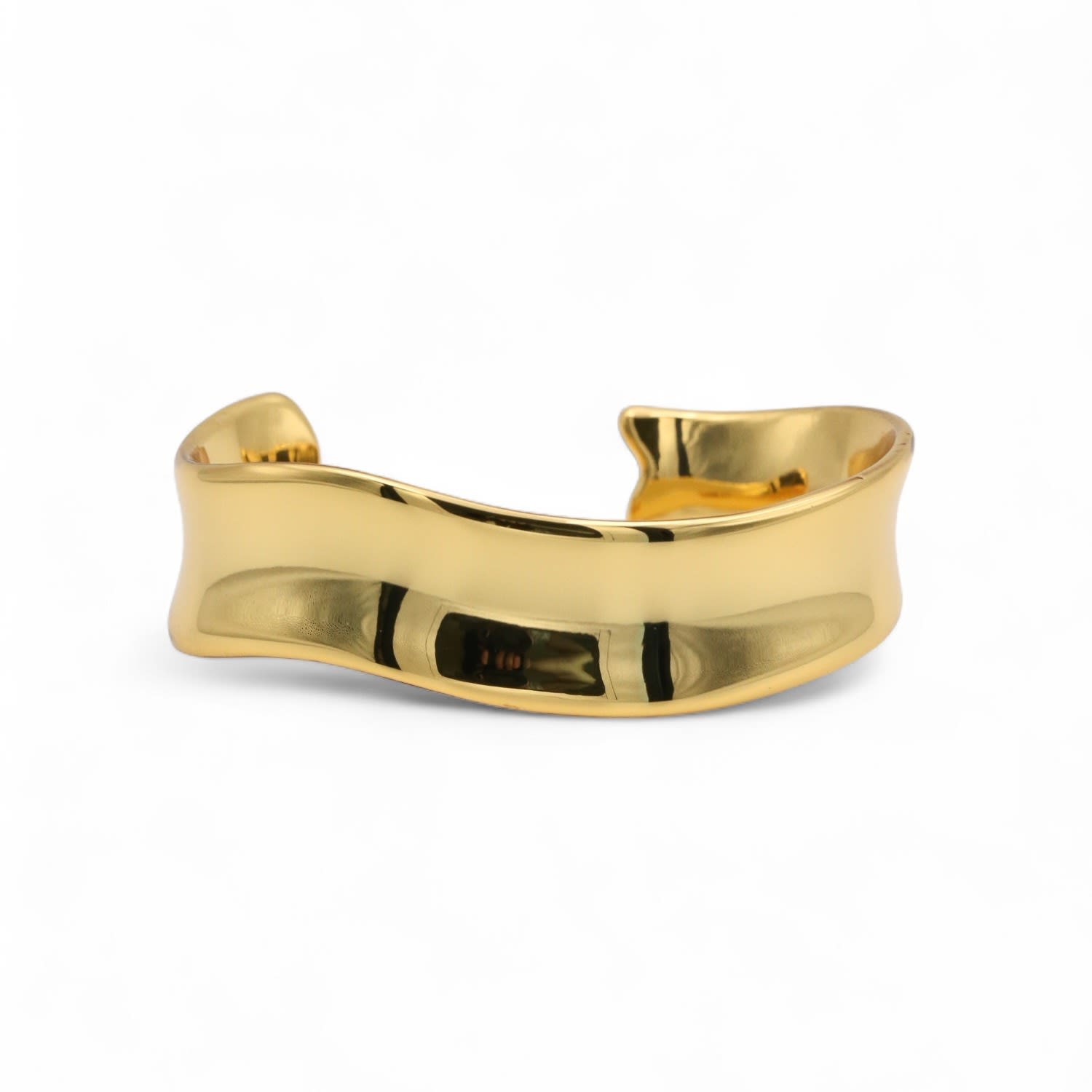 Gold Curve Cuff Bangle