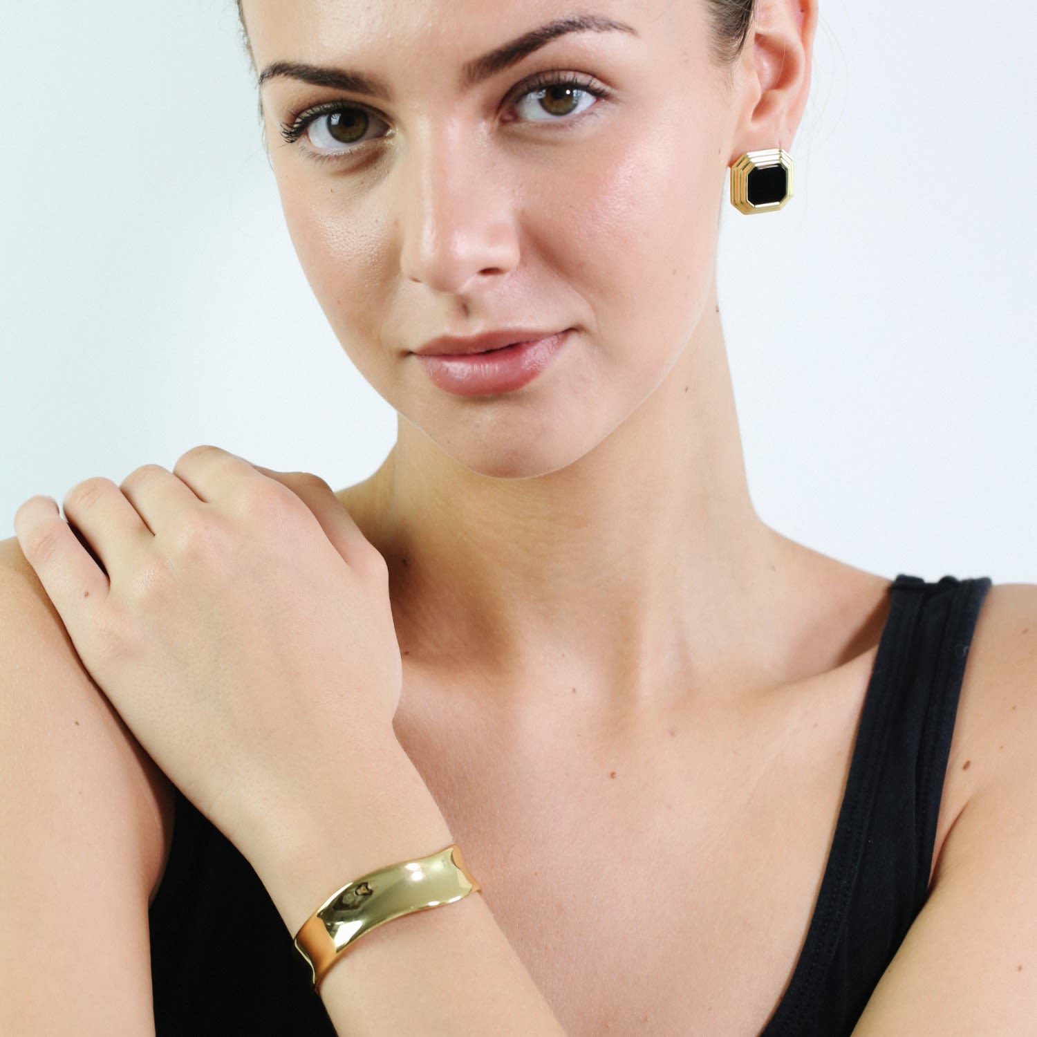 Gold Curve Cuff Bangle