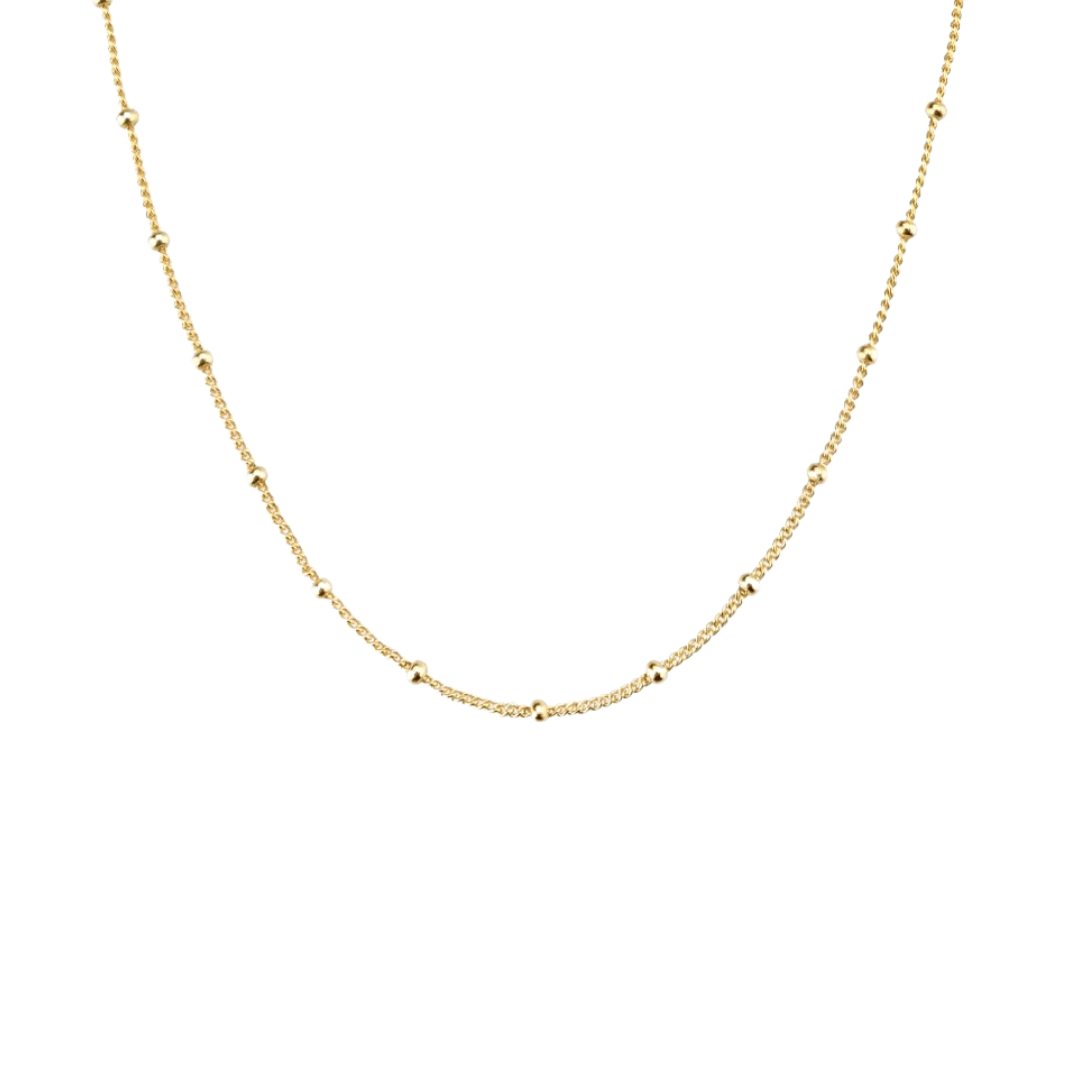 Gold Dainty Beaded Necklace