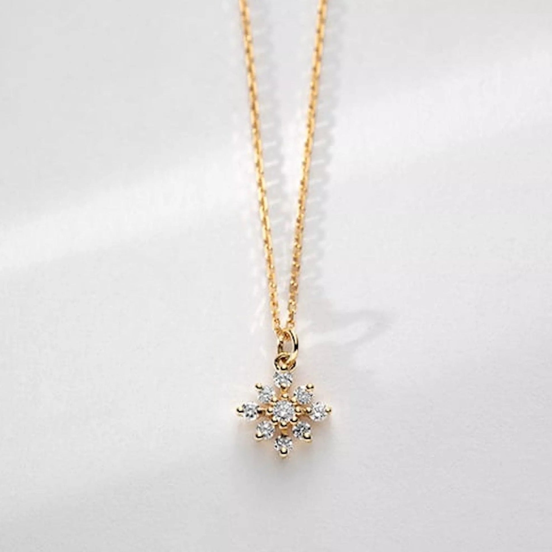 Gold Dainty Flower Floral Necklace
