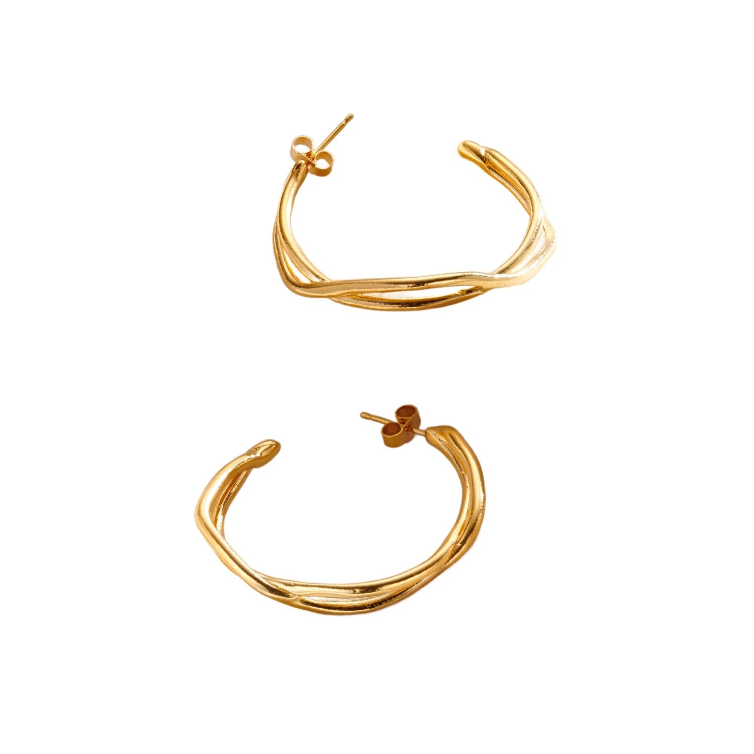 Gold Delta Open Hoop Earrings