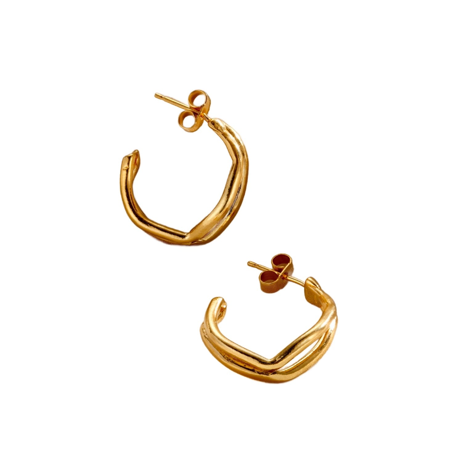 Delta Gold Plated Open Hoop Earrings