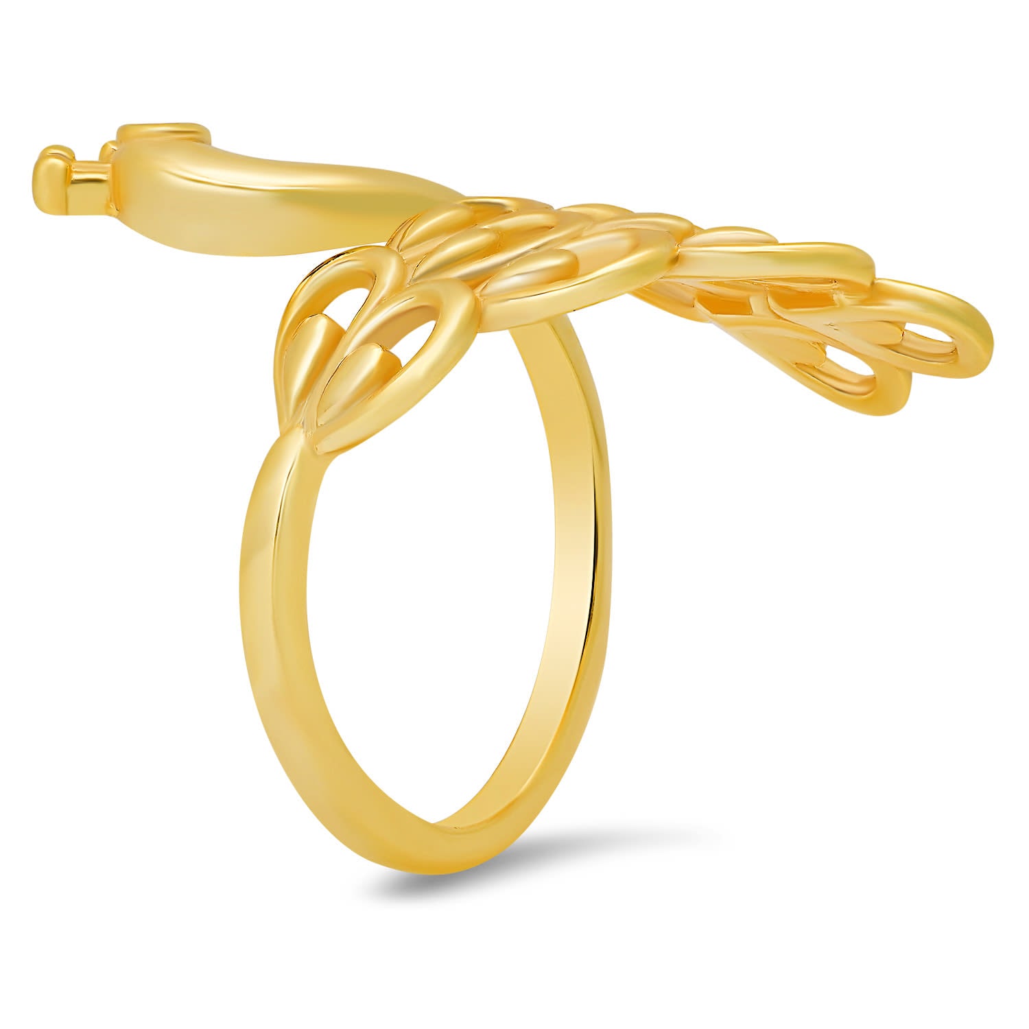 Gold Diamond Cz Peacock Ring