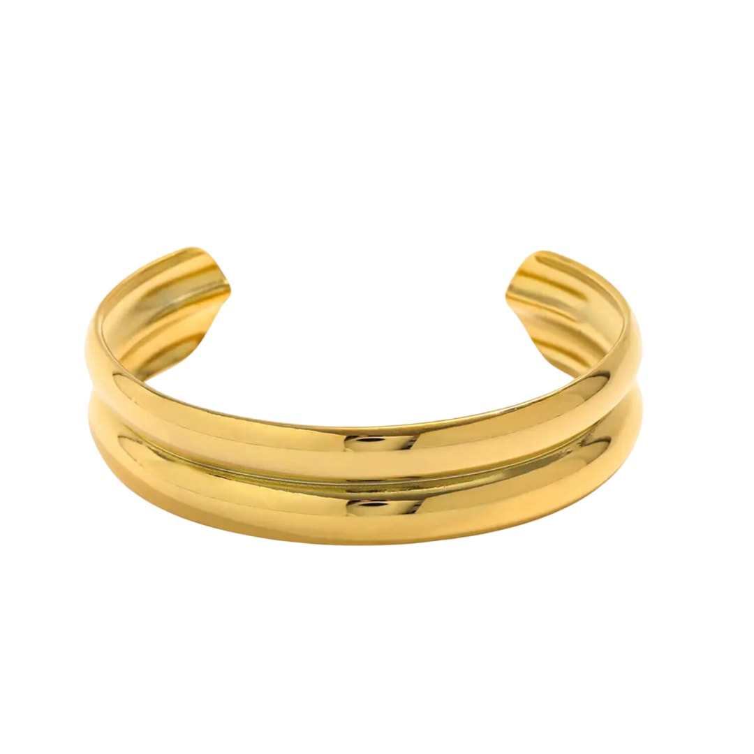 Gold Double Cuff Waterproof Bracelet