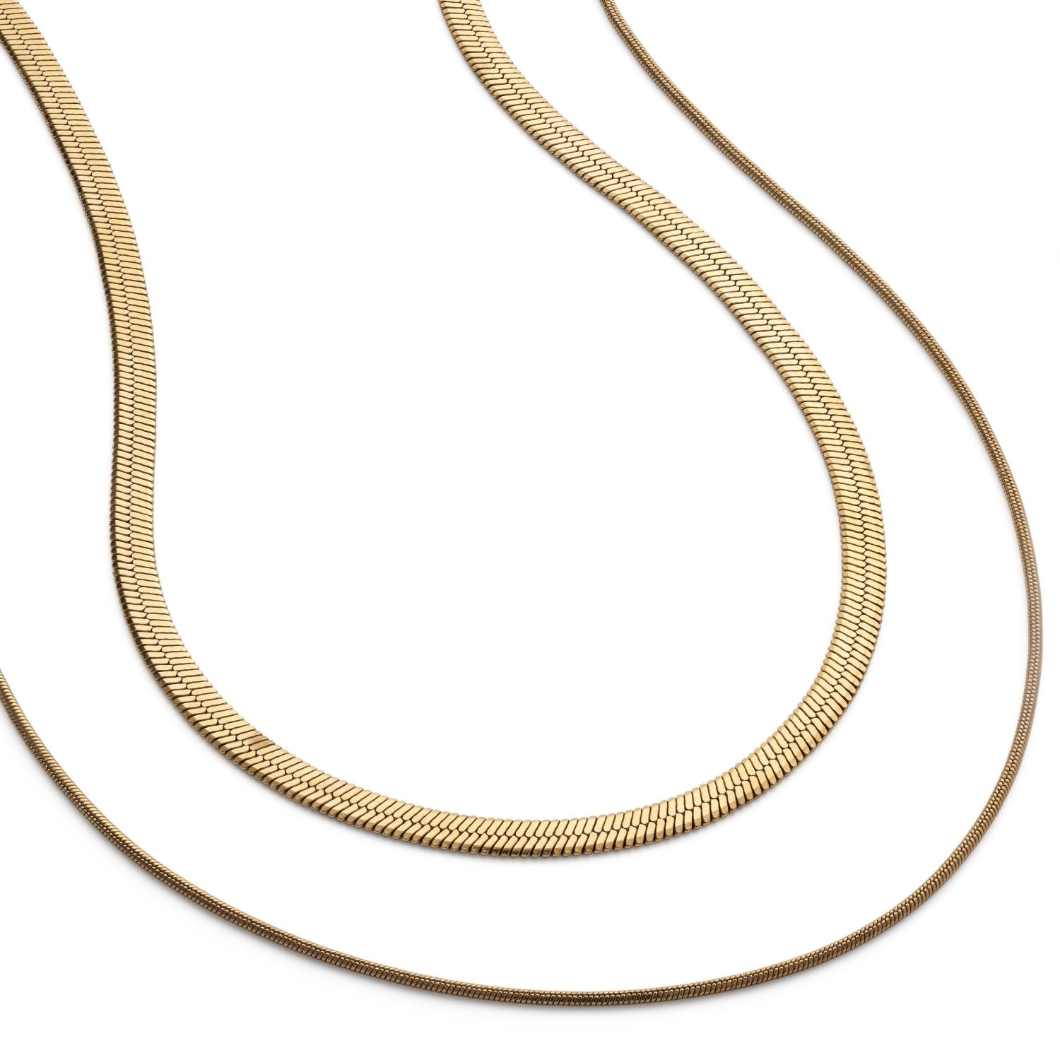 Gold Double Snake Chain Choker