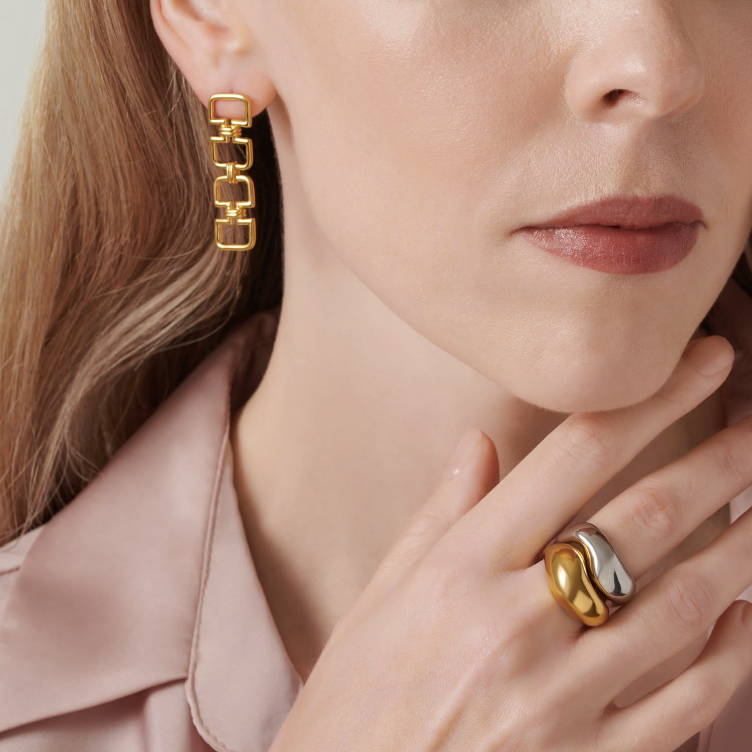 Gold Drop Earrings Geometric Cordula