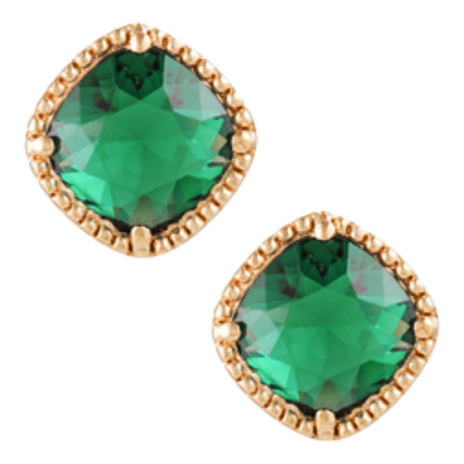 Gold & Emerald Green Crystal Earrings, Series Dazzle
