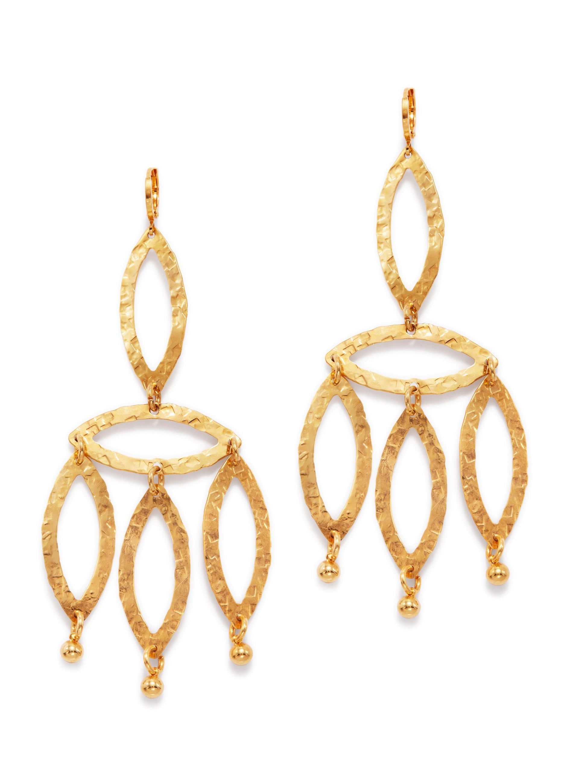 Gold Eyelet-Chandelier Earrings