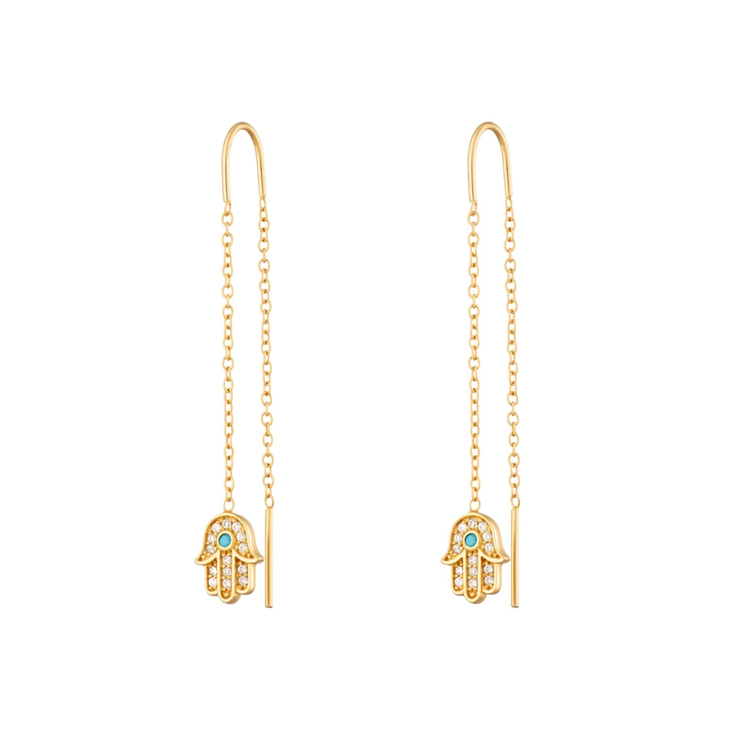 Gold Fatima Hand Threader Earrings