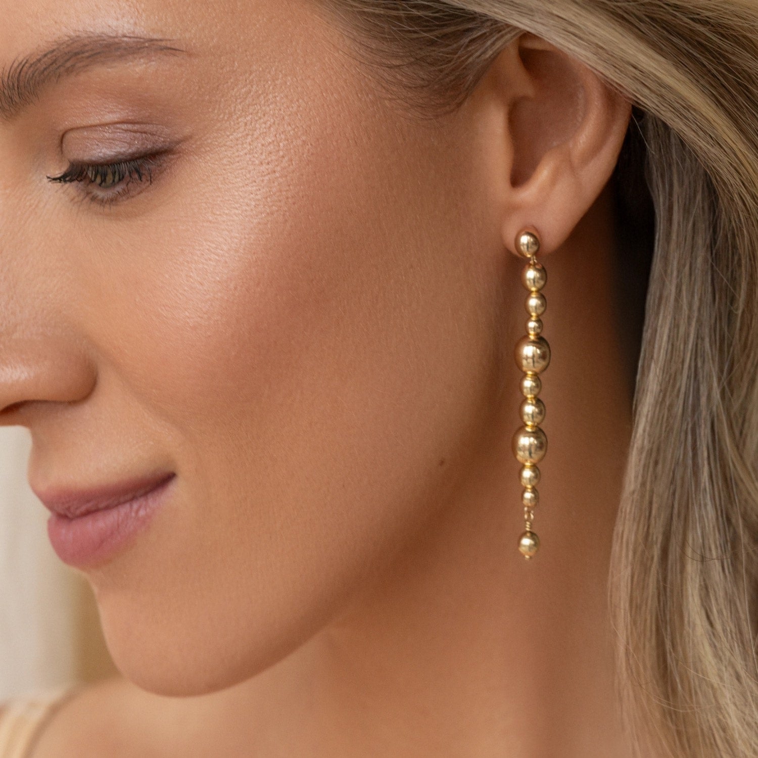 Gold-Filled Beaded Earrings La Chenille