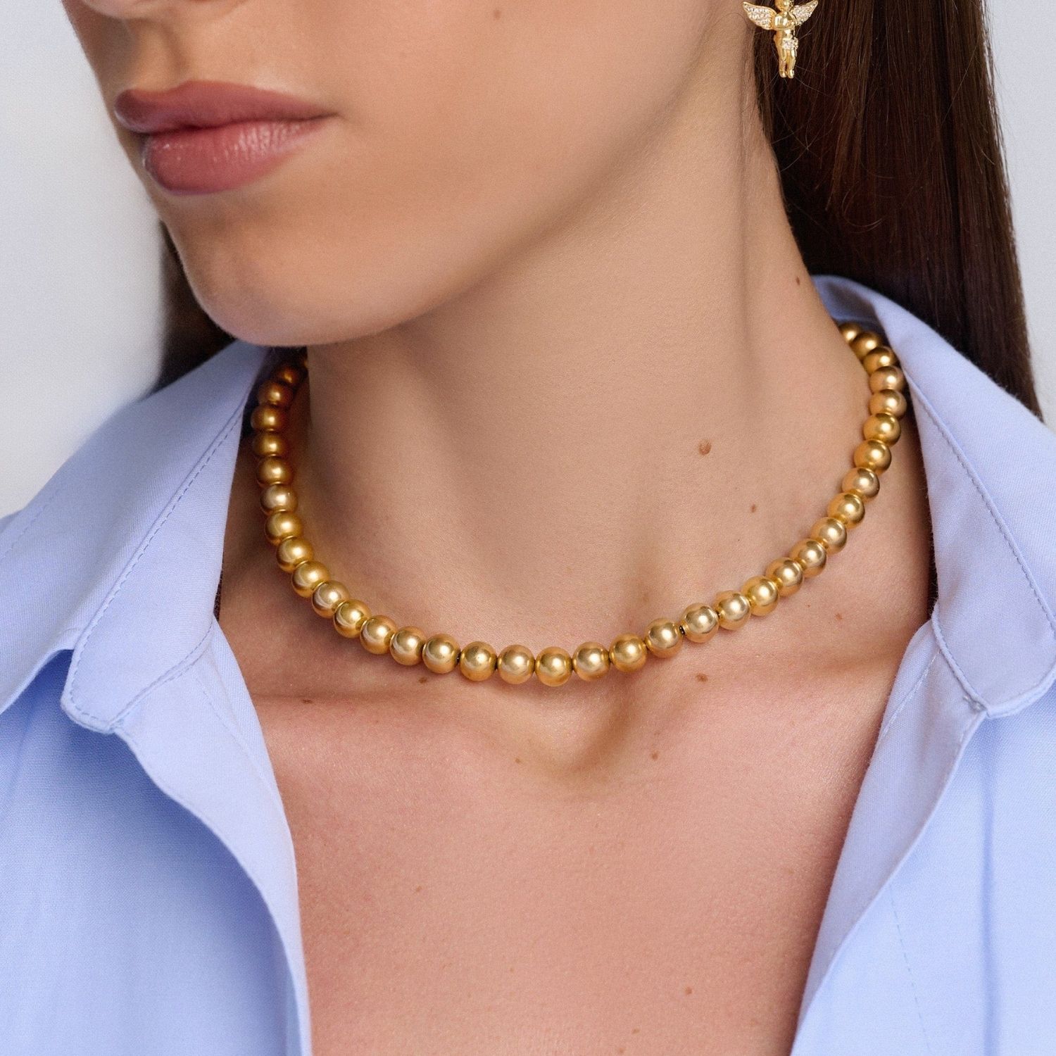 Gold Glow Beaded Choker