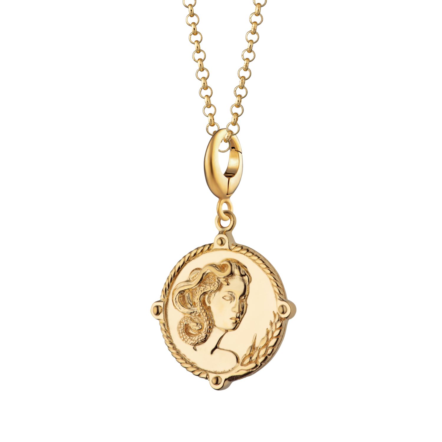 Gold Plated Goddess Of Fertility And Nature Demeter Charm Necklace