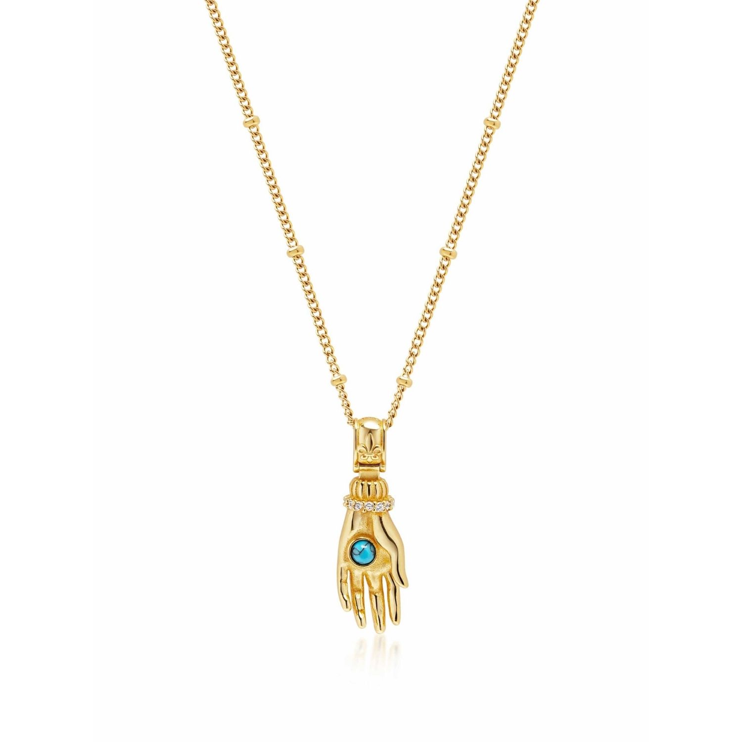 Gold Guardian Hand Pendant Necklace