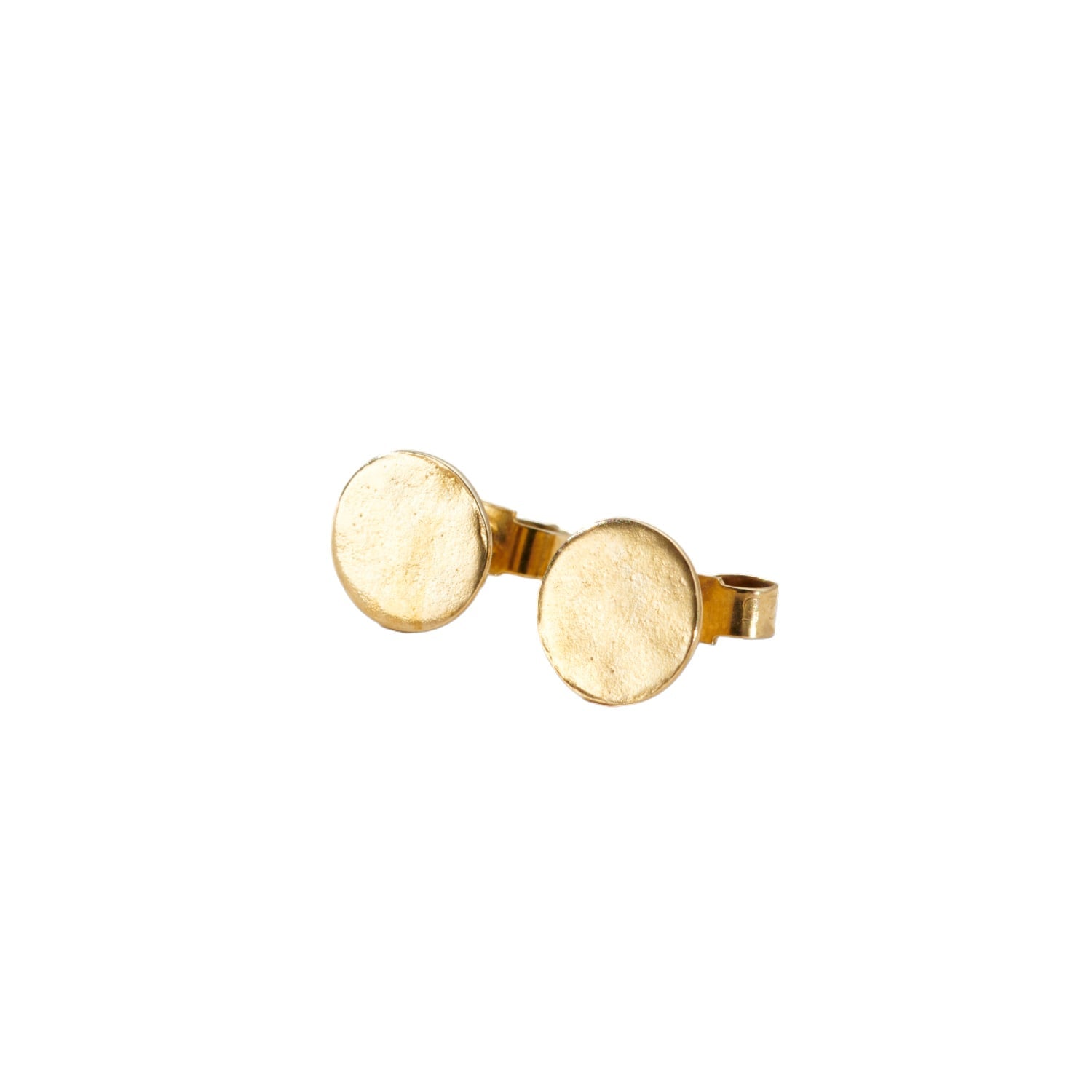 9Ct Gold Hammered Disc Earrings