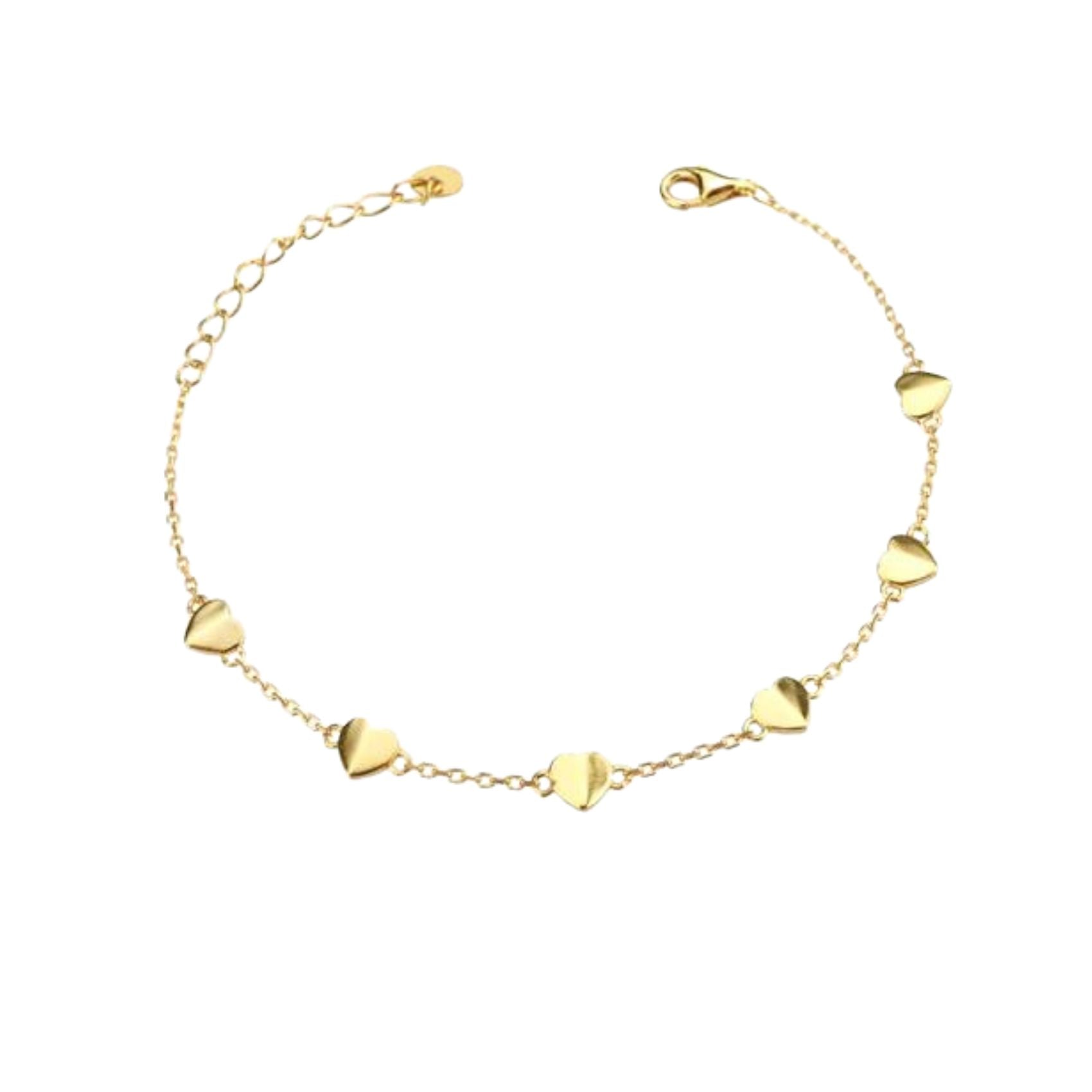 Gold Heart Station Bracelet