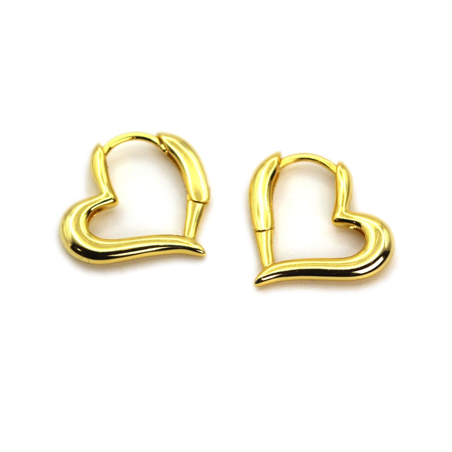 Golden Heart Hoop Earrings