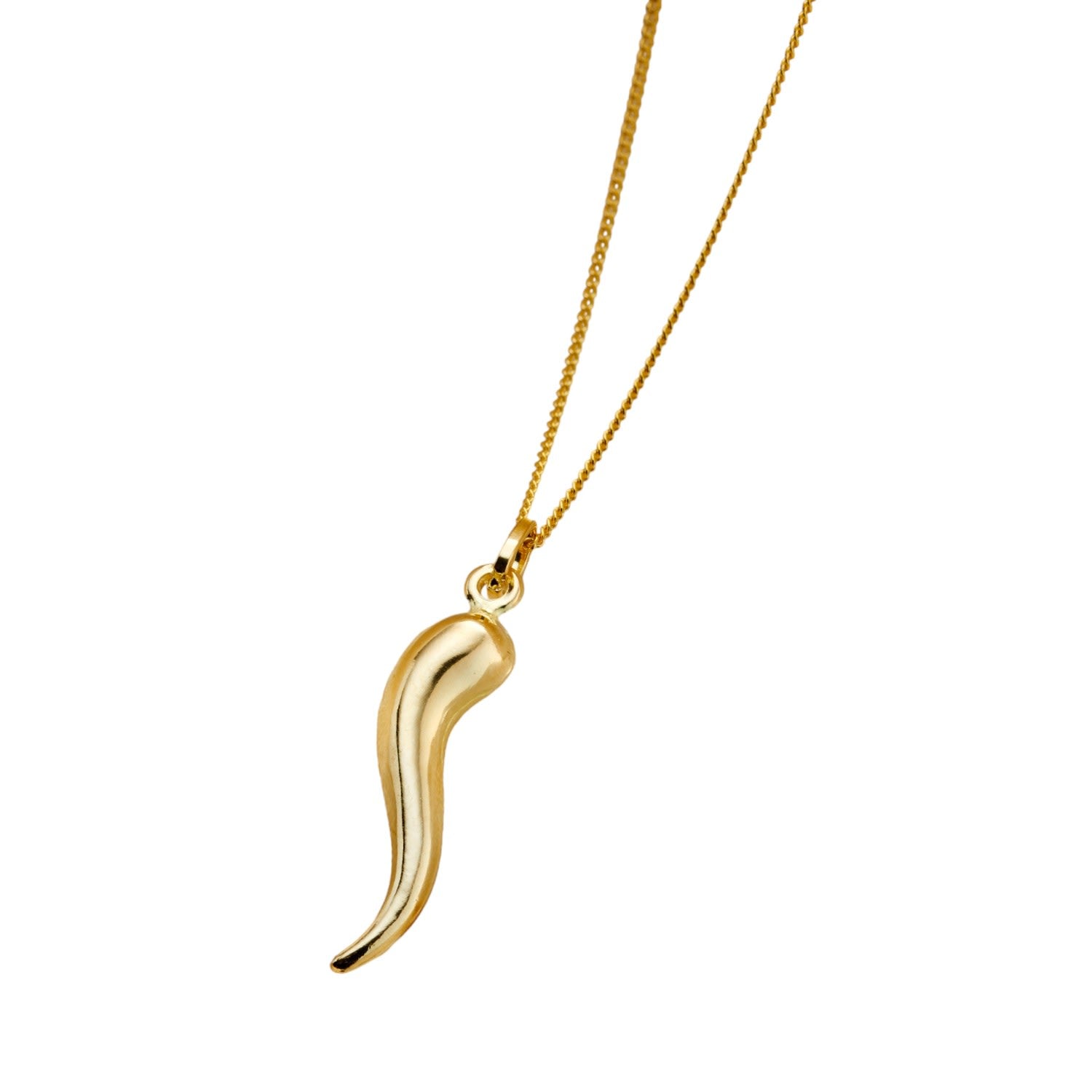 9Ct Gold Horn Charm Necklace