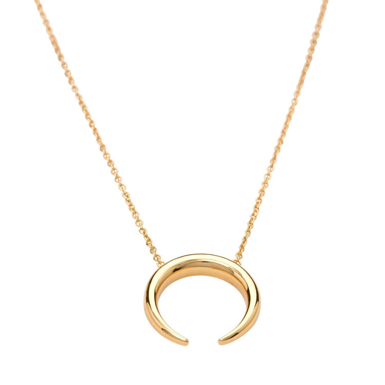 Gold Horn Necklace With Slider Clasp