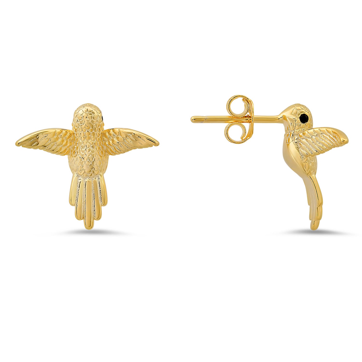 Gold Hummingbird Stud Earrings