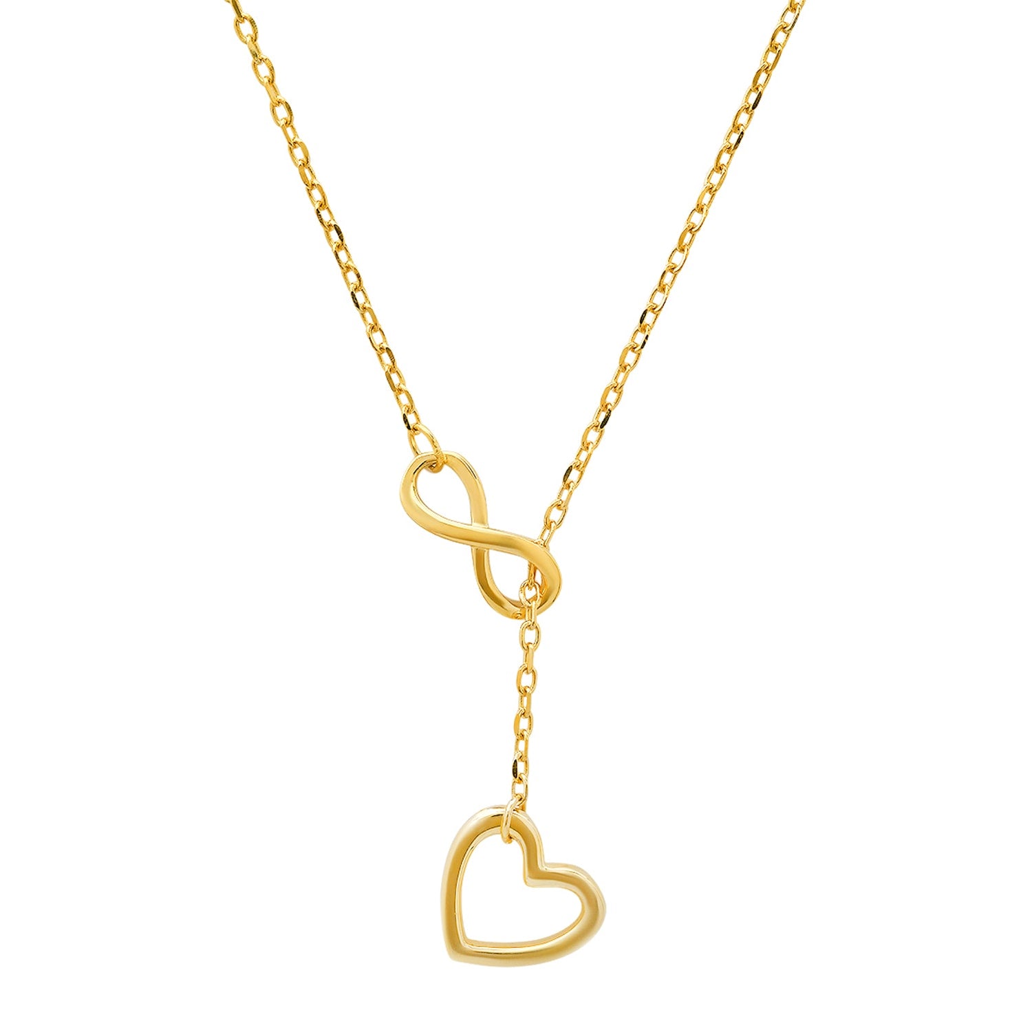 Gold Infinity Heart Y Necklace