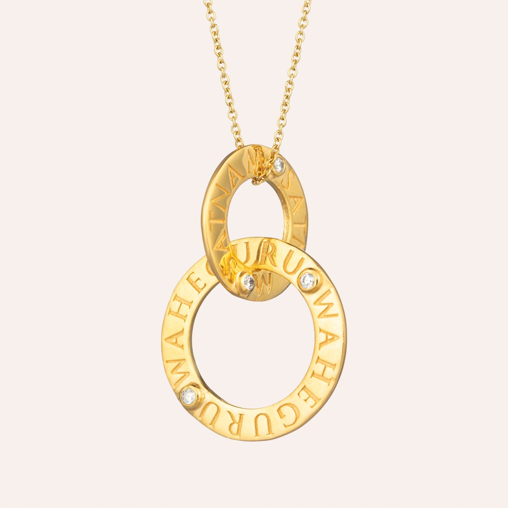 Gold Infinity Necklace With Satnam Waheguru Mantra
