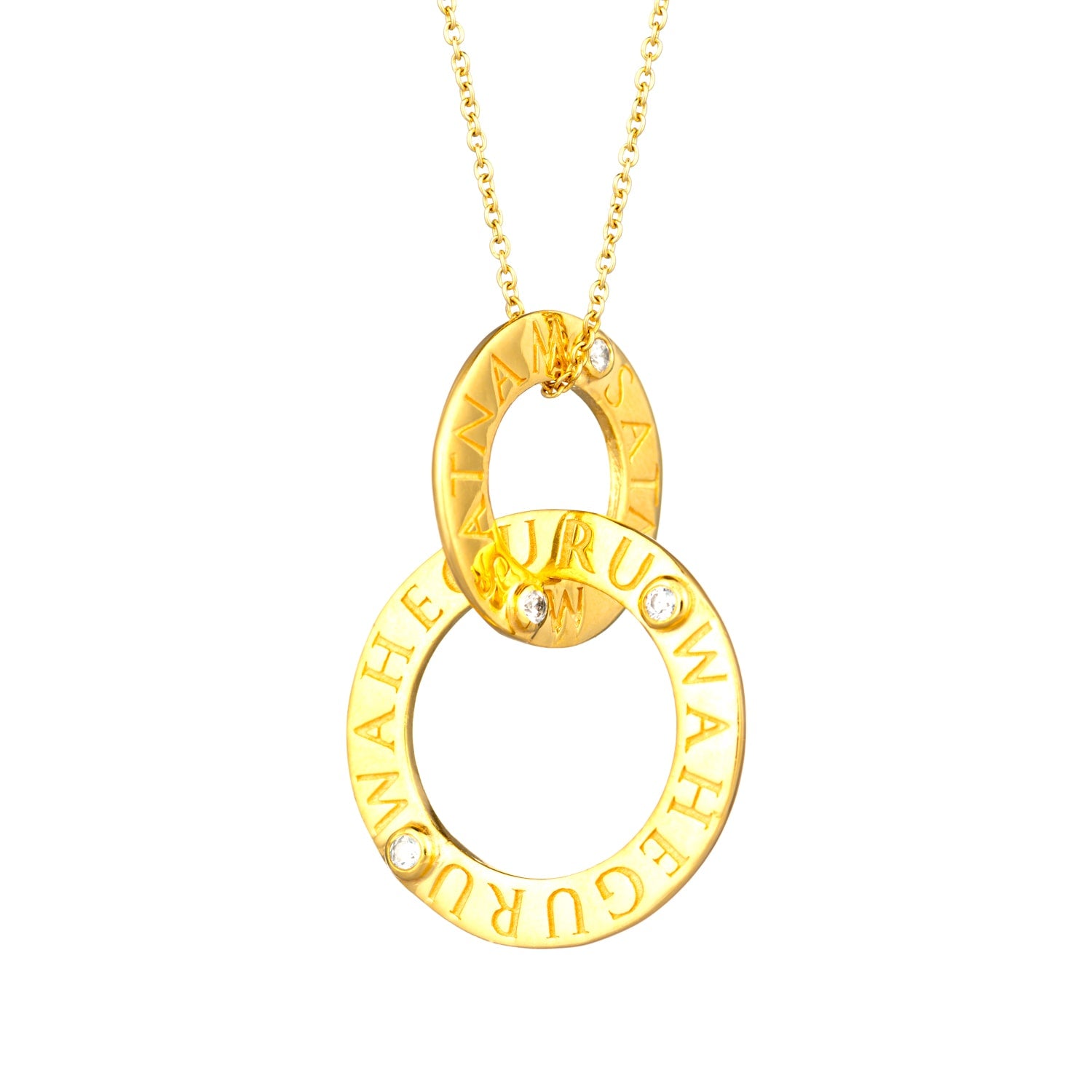 Gold Infinity Necklace With Satnam Waheguru Mantra