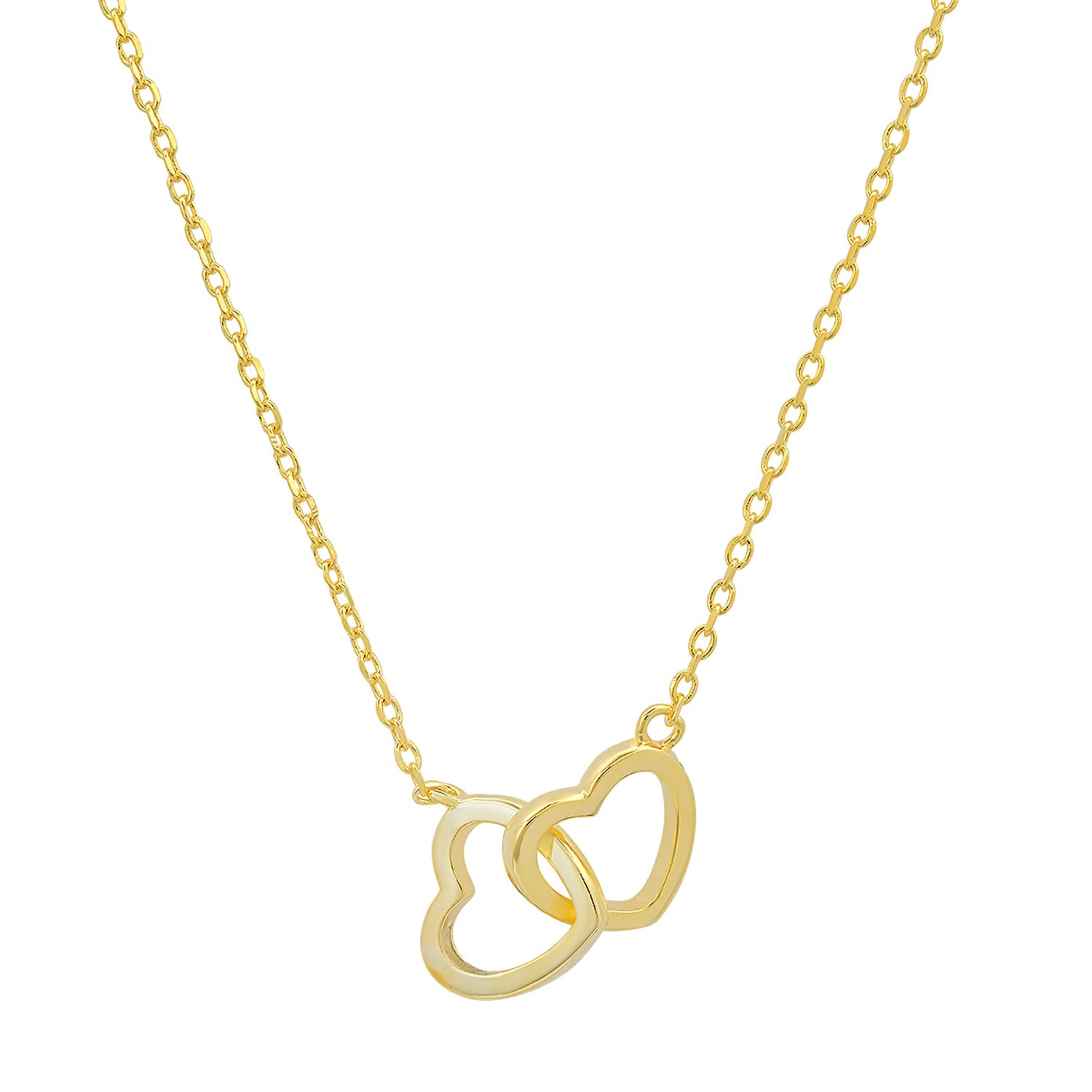 Gold 'Interlocking Love' Hearts Necklace